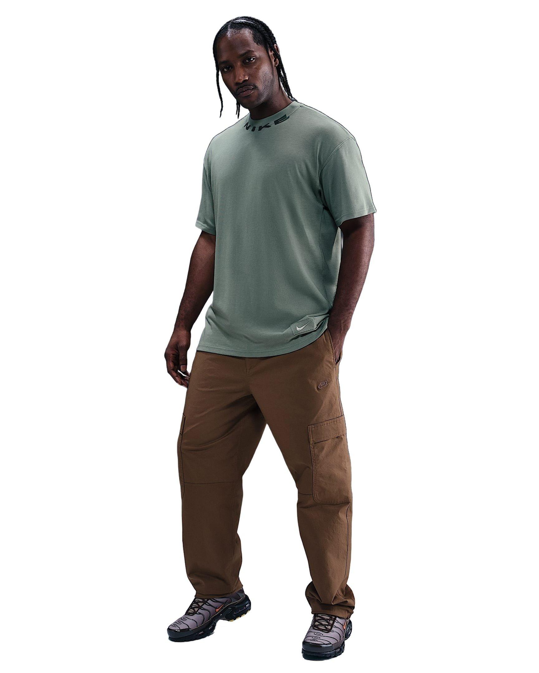 Nike Men's Sportswear OC Collar Print T-Shirt - GREEN Thumbnail View 4