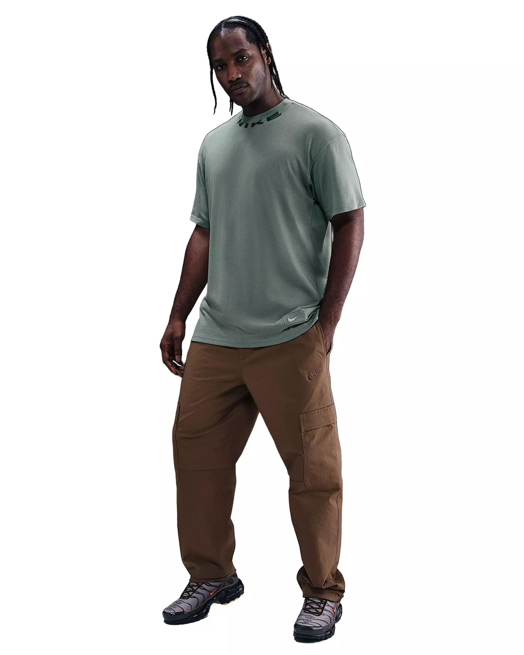 Nike Men's Sportswear OC Collar Print T-Shirt - GREEN