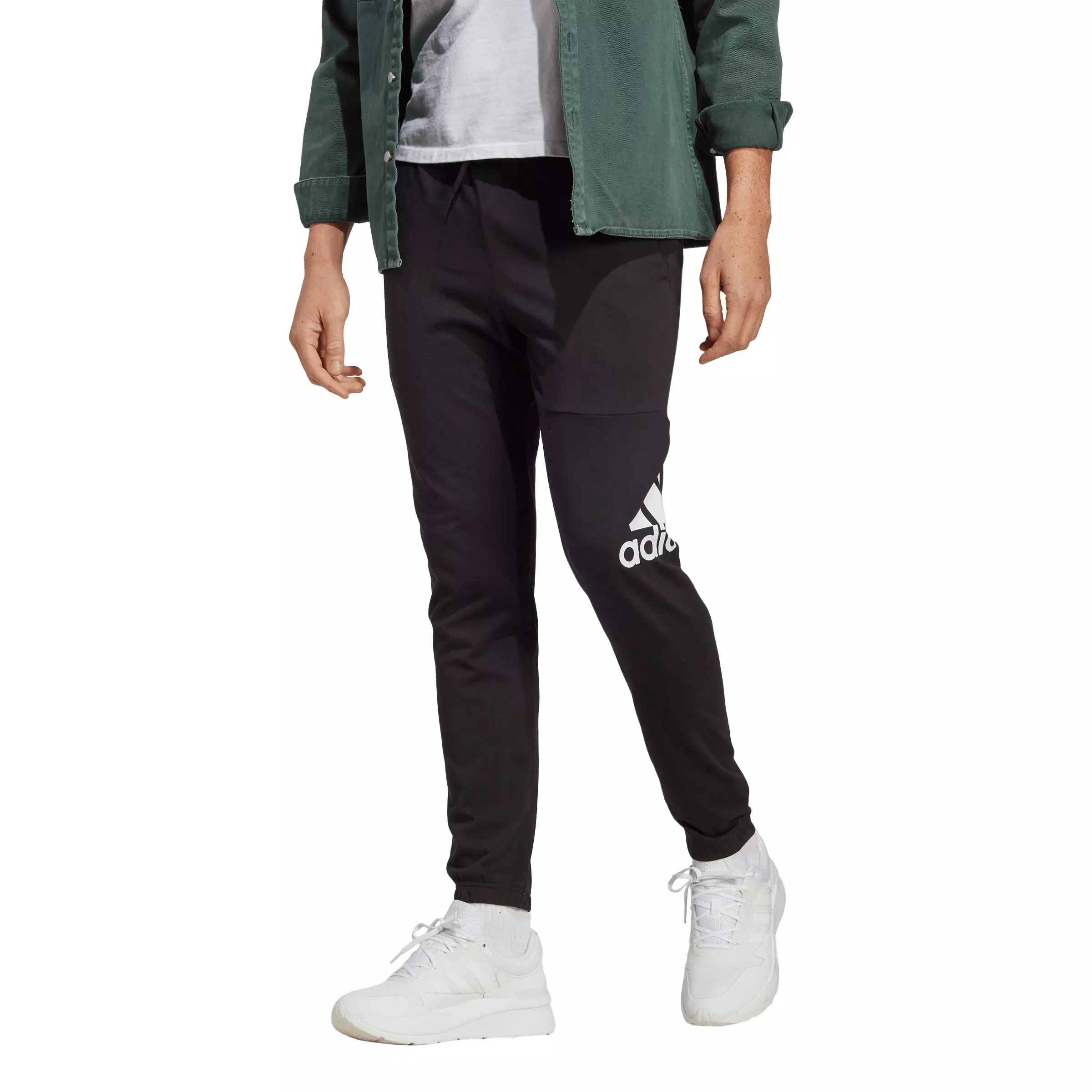 adidas Men's Essentials Single Jersey Tapered BOS Pants-Black - BLACK