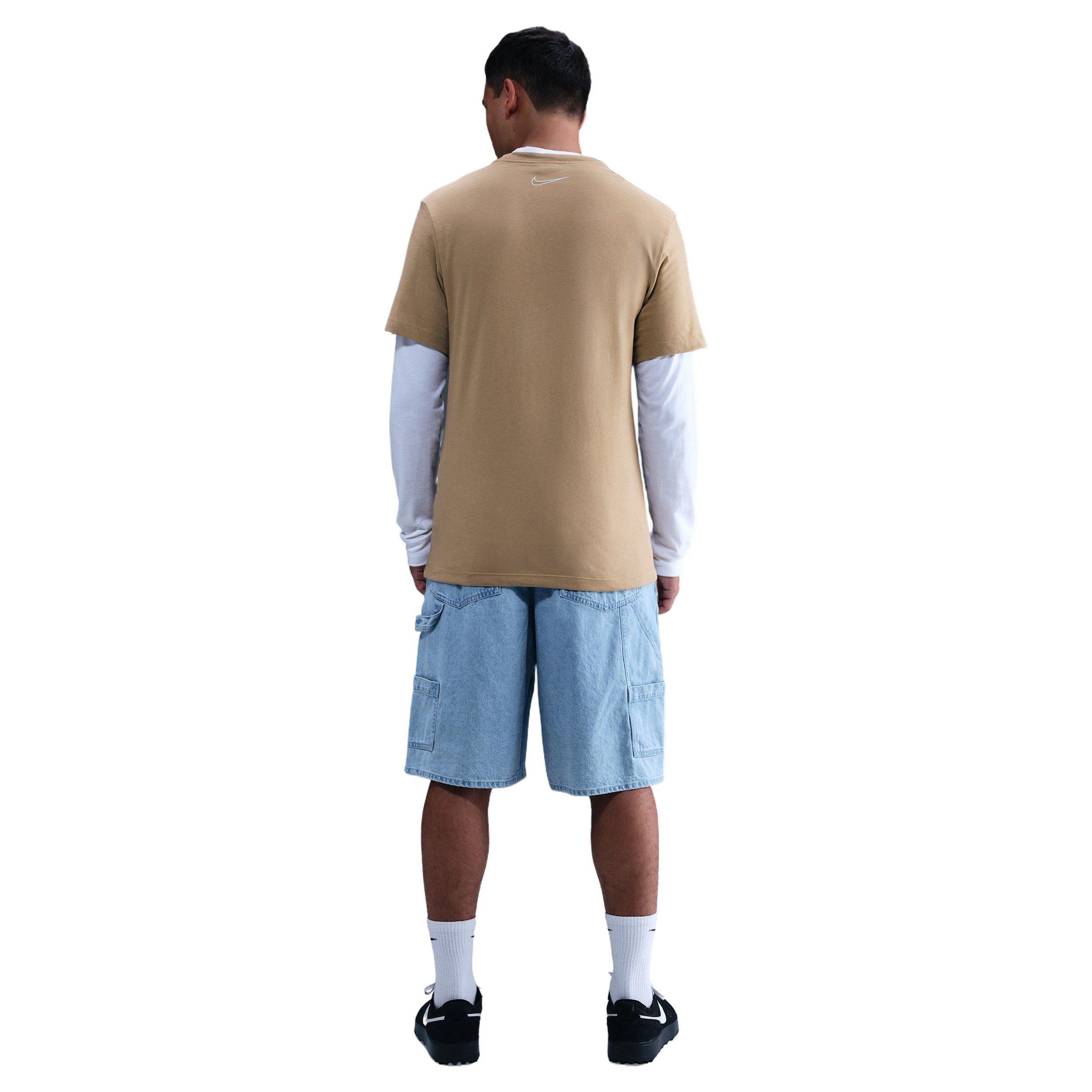 Nike Men's Sportswear Short-Sleeve Crew MM Tee - BROWN Thumbnail View 5
