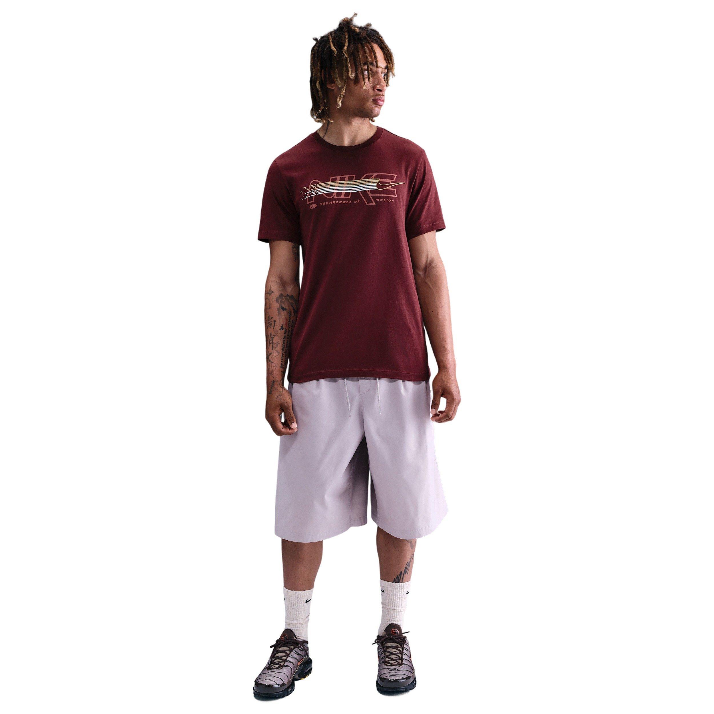 Nike Men's Sportswear Short-Sleeve Crew MM Tee - RED Thumbnail View 4