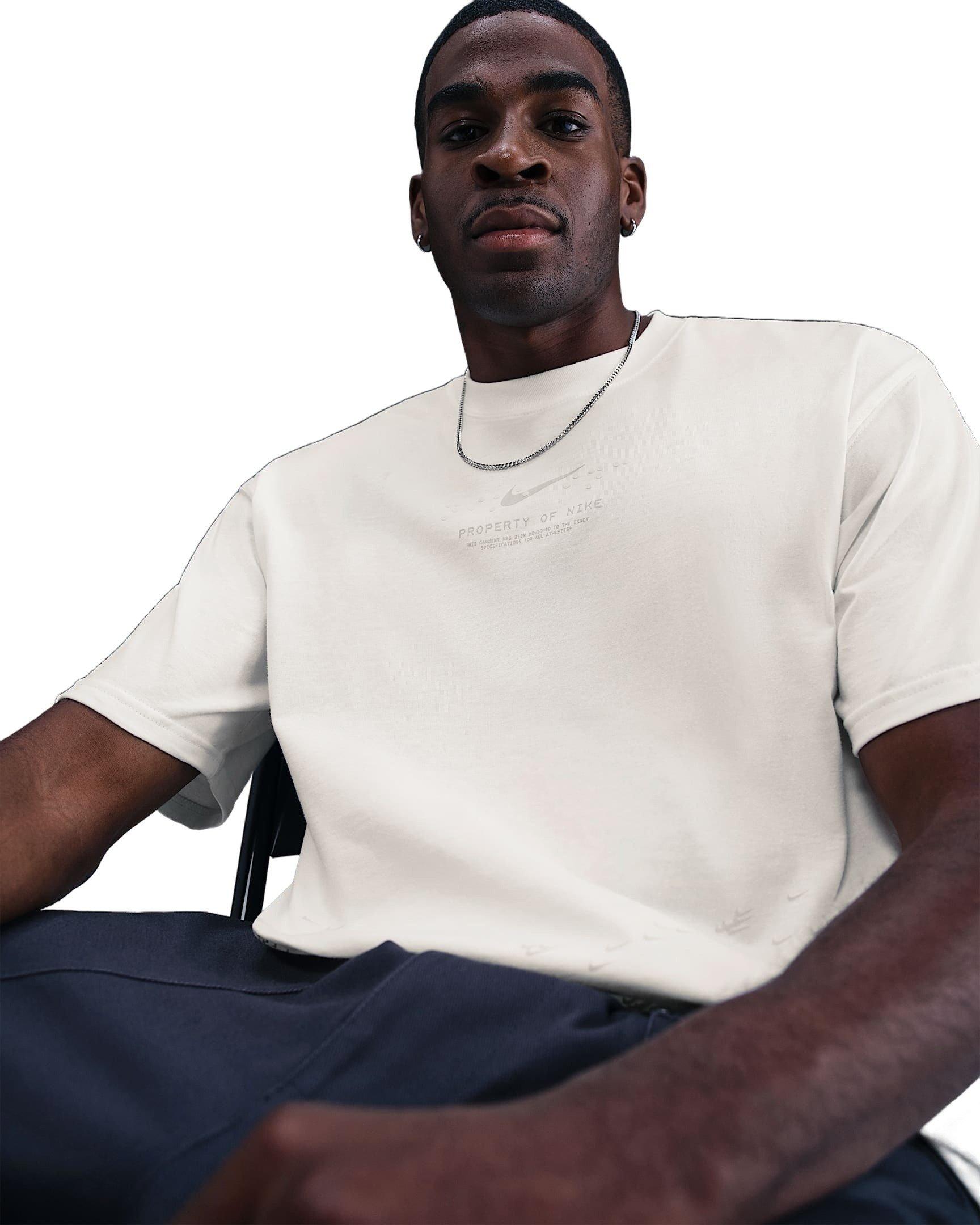 Nike Men's Sportswear Max90 Ski T-Shirt - WHITE/LT BONE Thumbnail View 3