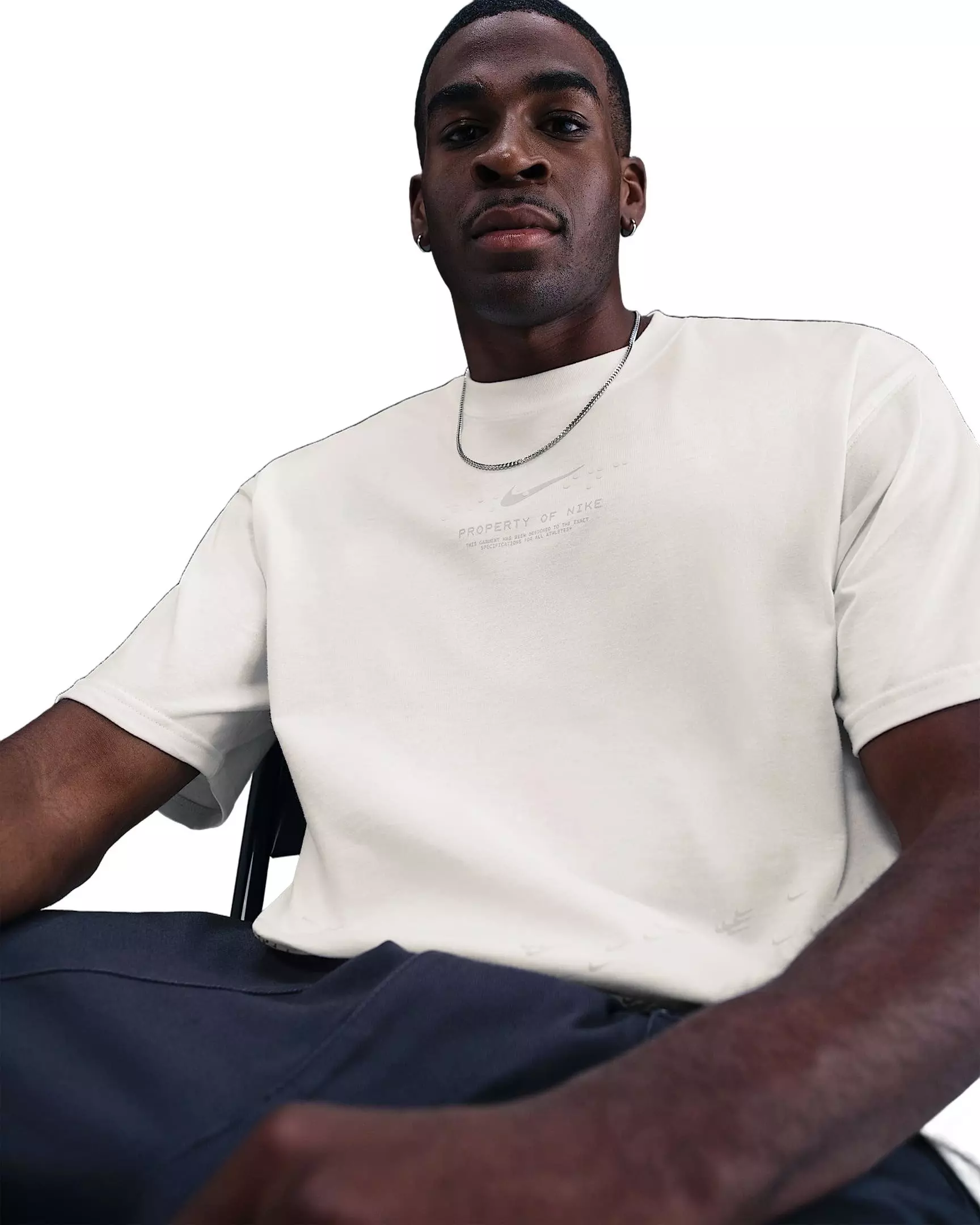 Nike Men's Sportswear Max90 Ski T-Shirt - WHITE/LT BONE