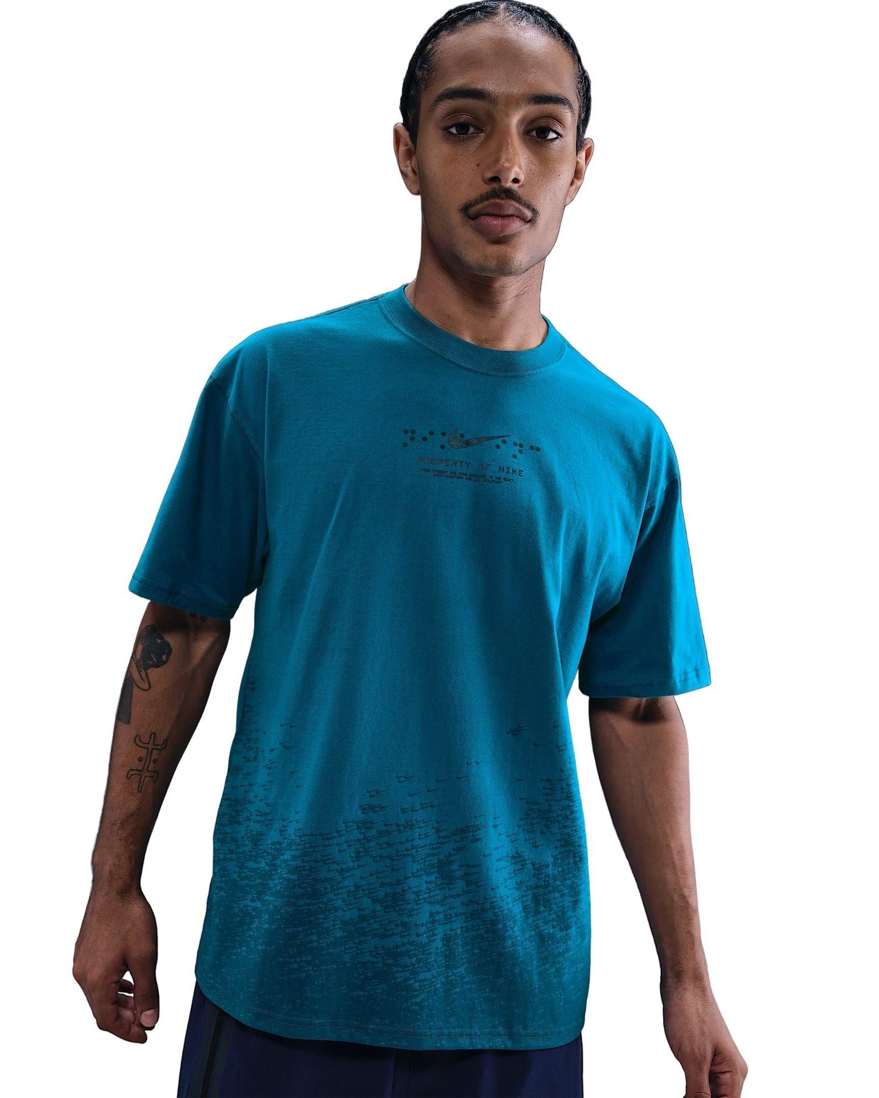 Nike Men's Sportswear Max90 Ski T-Shirt - GREEN/NAVY Thumbnail View 1