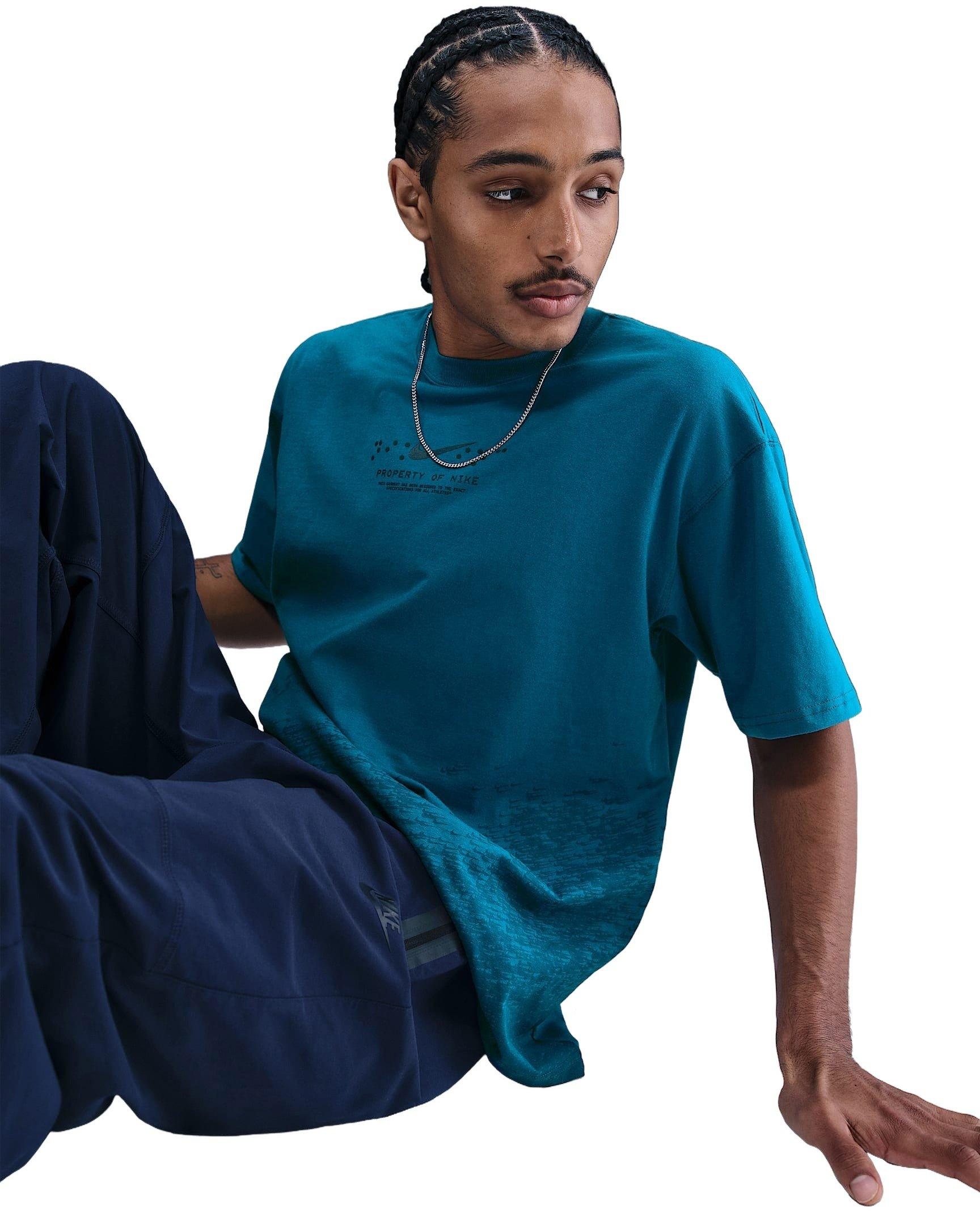 Nike Men's Sportswear Max90 Ski T-Shirt - GREEN/NAVY Thumbnail View 3