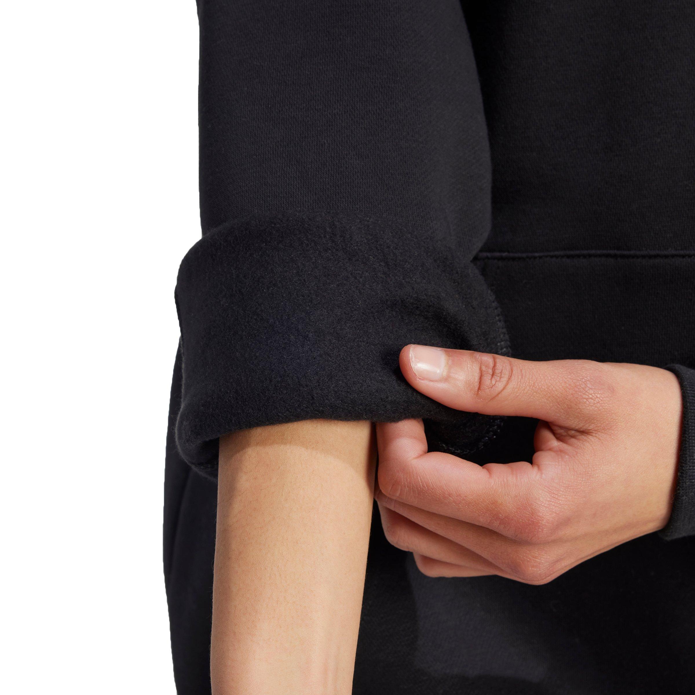 adidas Women's Originals Essentials Oversized Fleece Hoodie - Black - BLACK Thumbnail View 5