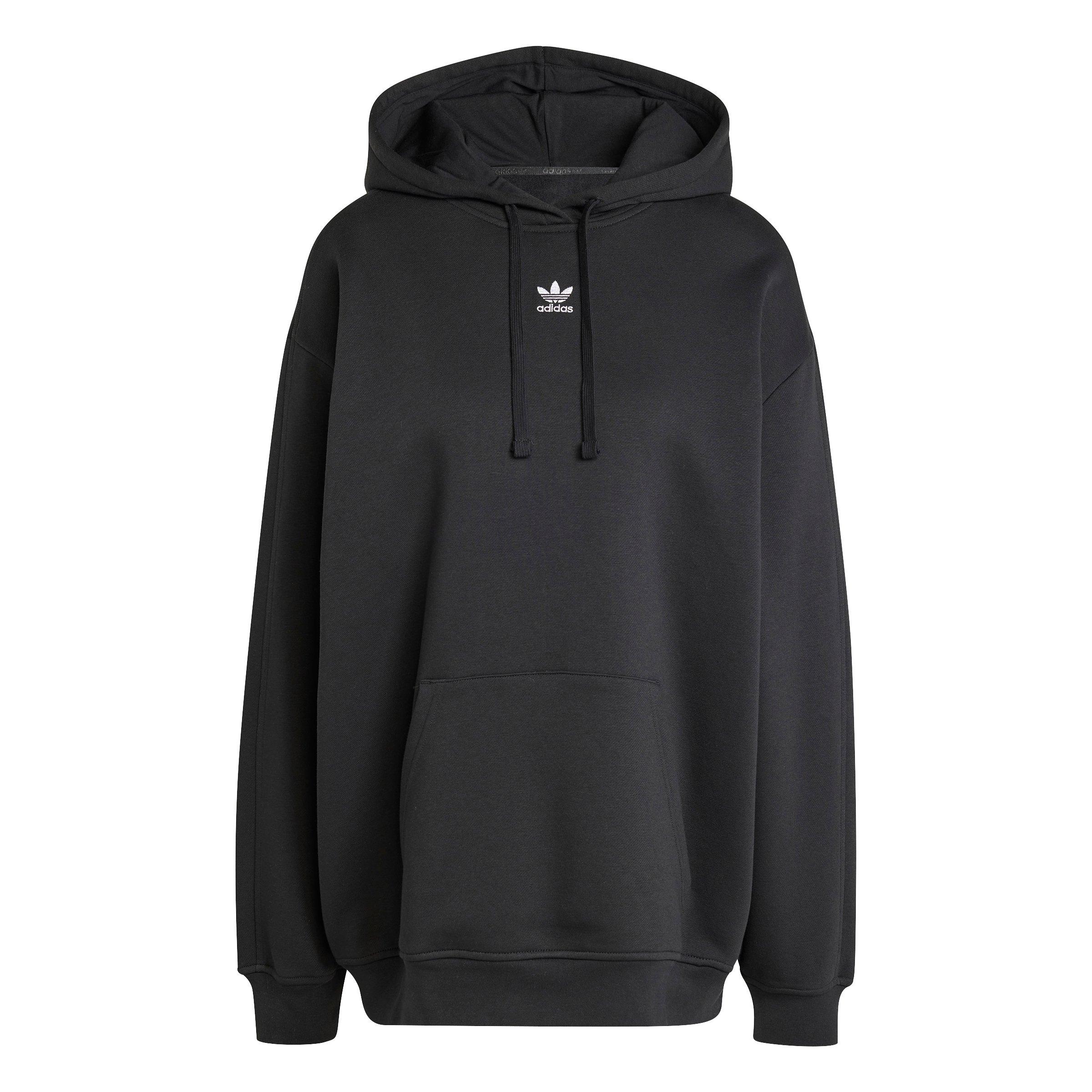 adidas Women's Originals Essentials Oversized Fleece Hoodie - Black - BLACK Thumbnail View 7