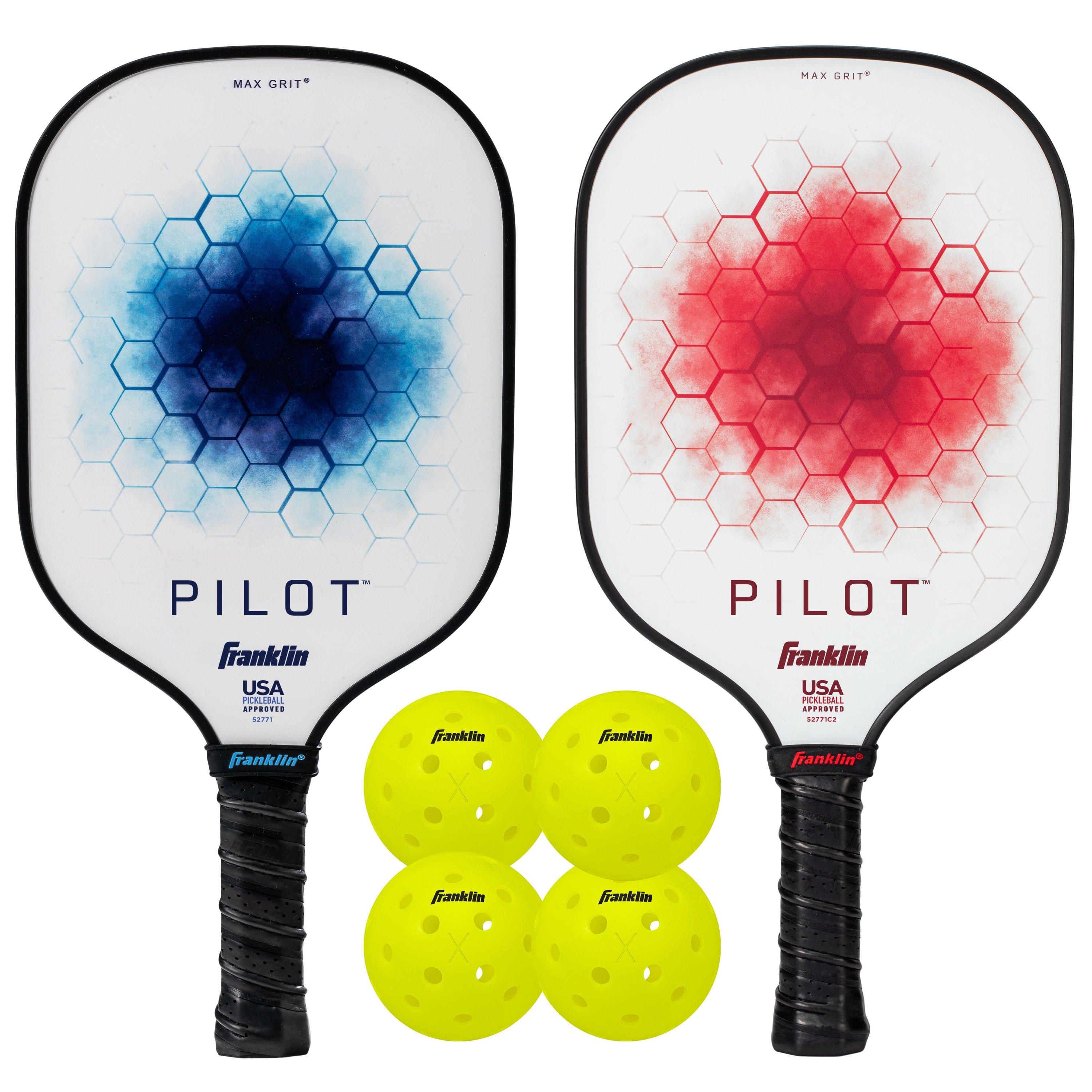 Franklin Sports Pilot 2 Player Paddle and Ball Set - Blue/Red