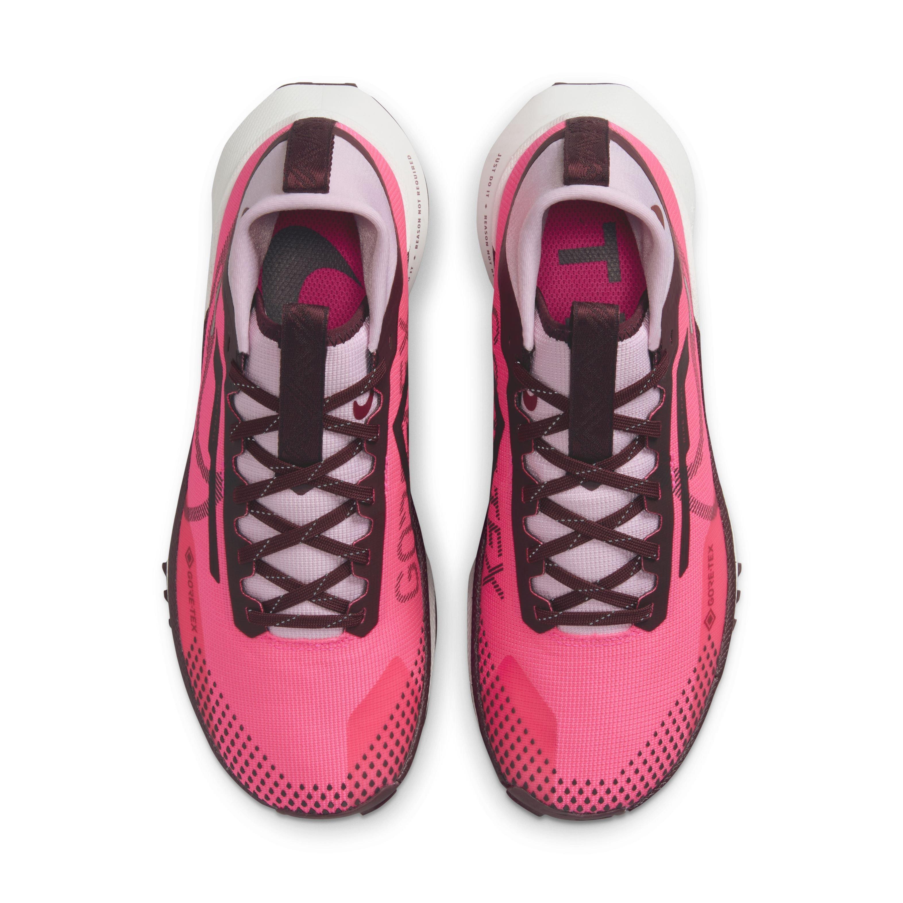 Nike Pegasus Trail 4 GORE-TEX "Hyper Pink/Burgundy Crush/Team Red" Women's Trail Running Shoe - PINK/BURGUNDY/RED Thumbnail View 4