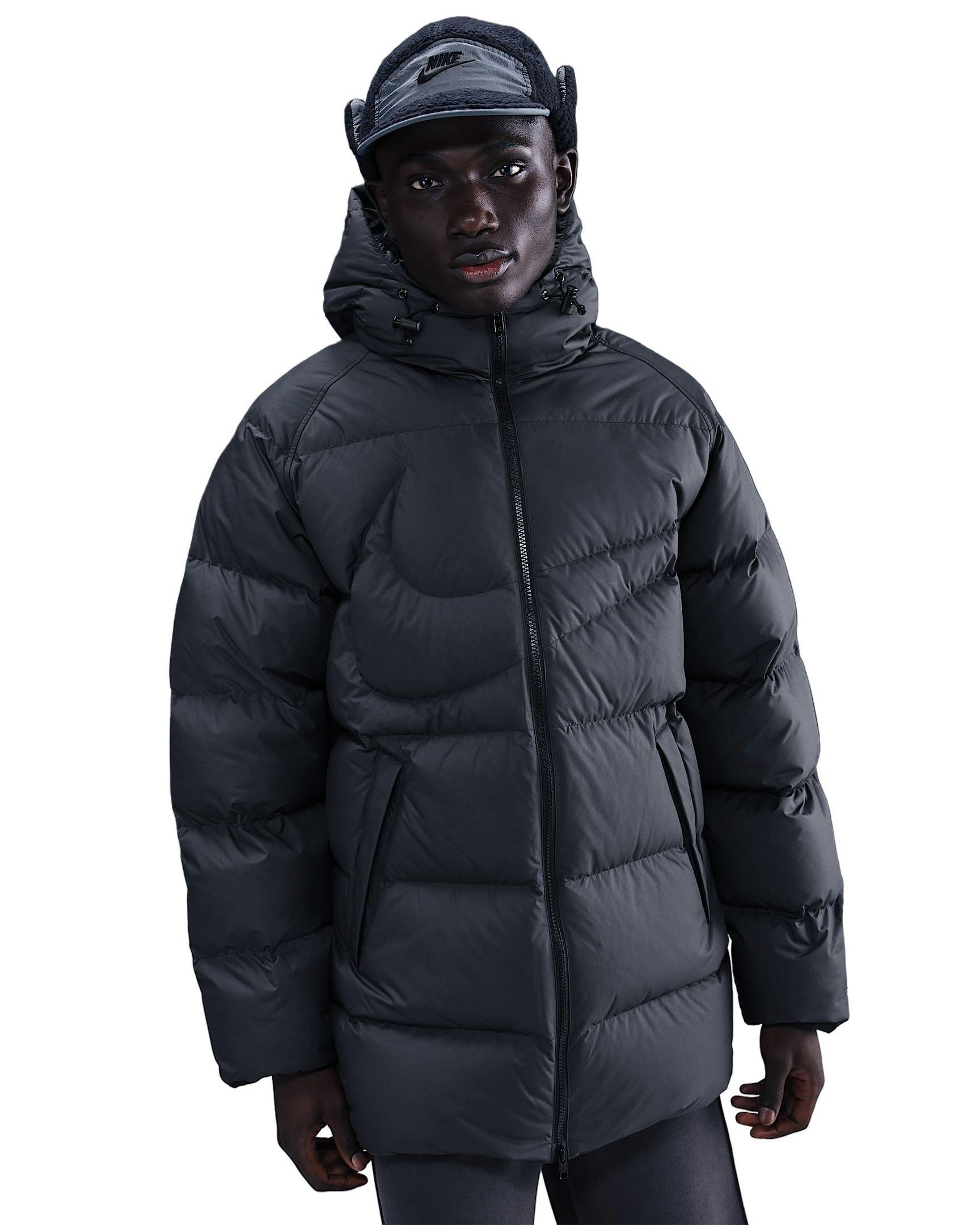 Nike Men's Sportswear Club Therma-FIT Loose Parka -Black - BLACK Thumbnail View 1