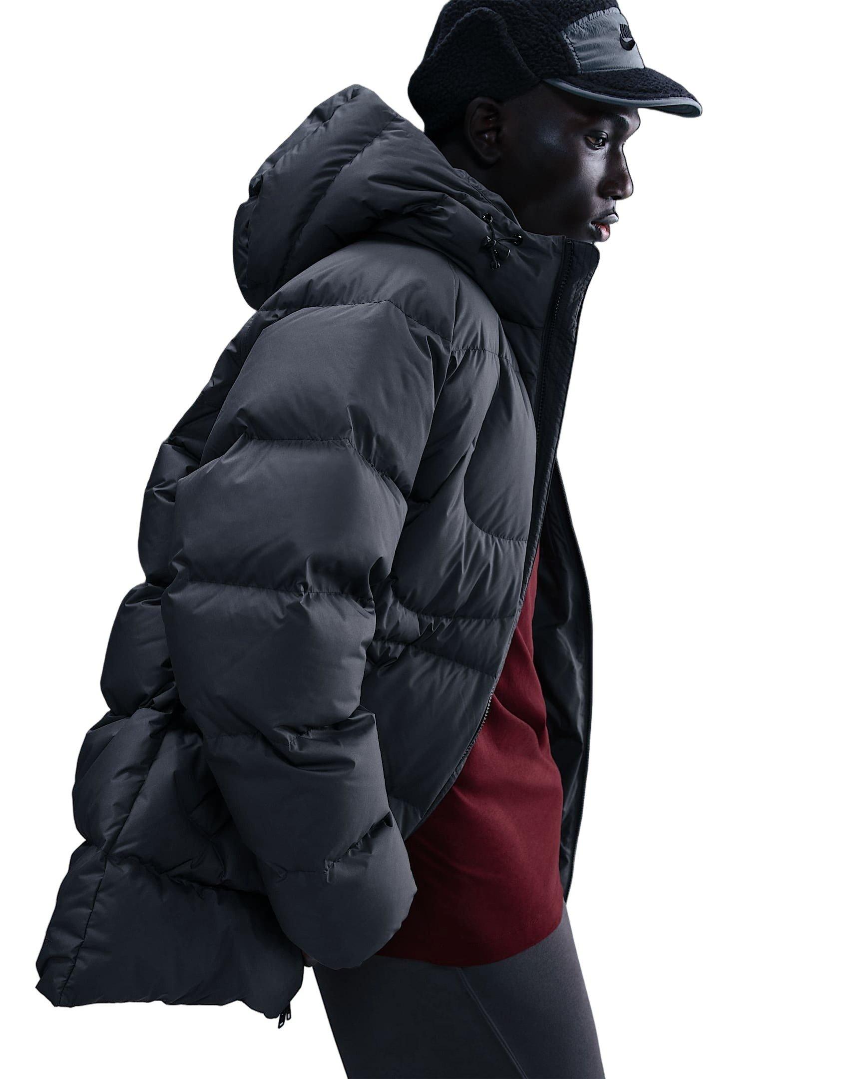 Nike Men's Sportswear Club Therma-FIT Loose Parka -Black - BLACK Thumbnail View 3