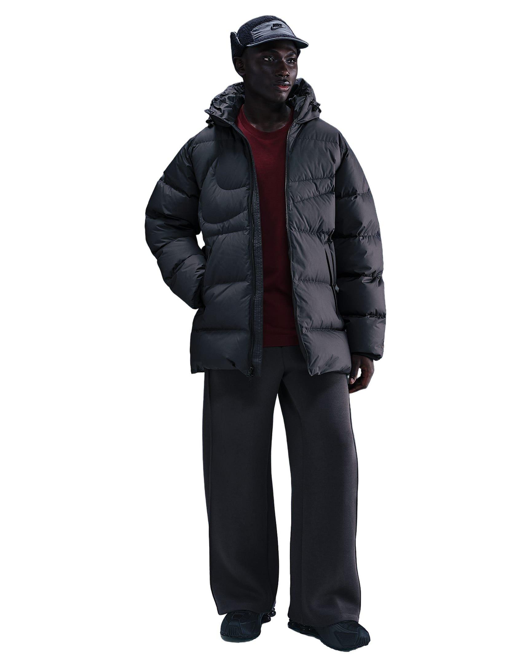 Nike Men's Sportswear Club Therma-FIT Loose Parka -Black - BLACK Thumbnail View 5