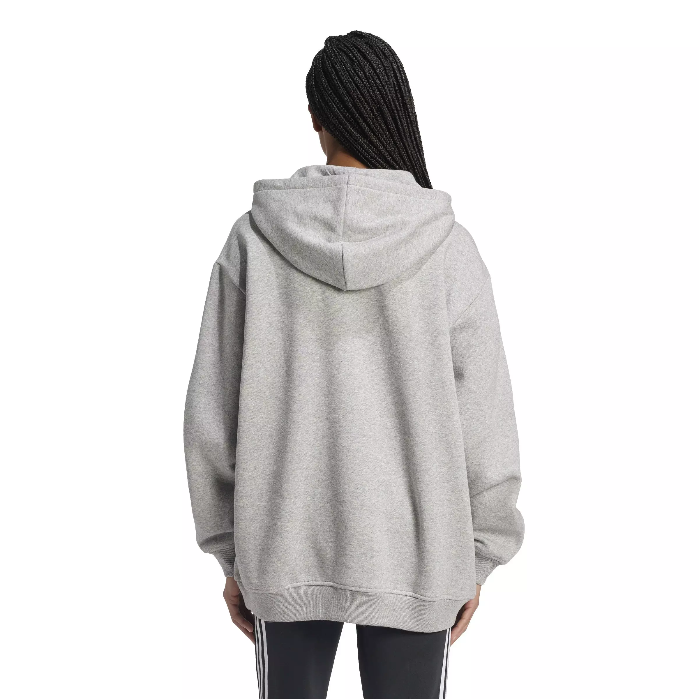 adidas Women's Originals Essentials Oversized Fleece Hoodie - Grey - GREY