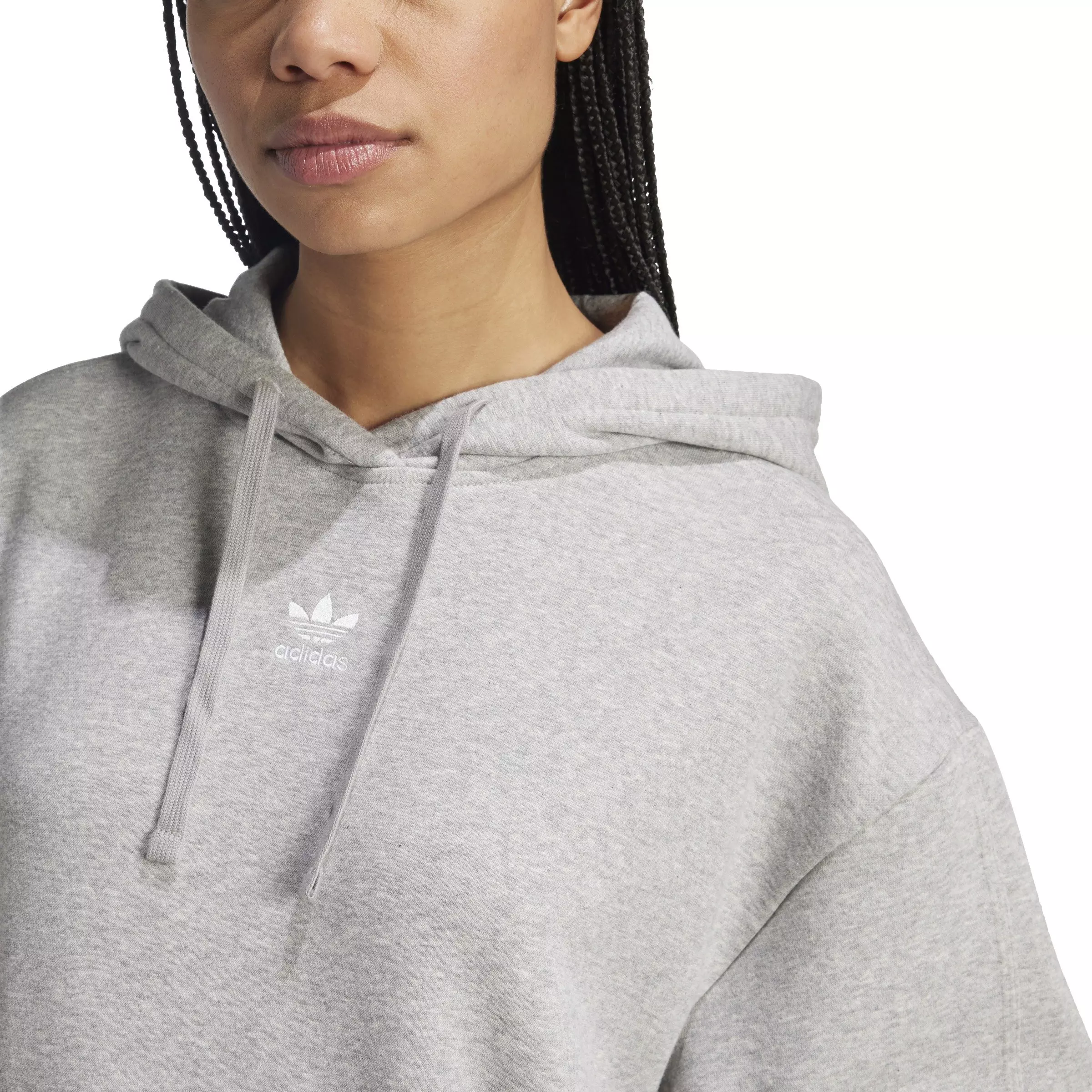 adidas Women's Originals Essentials Oversized Fleece Hoodie - Grey - GREY