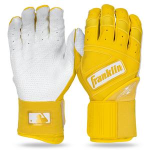 Franklin Sports Infinite Hi-Lite Powerstrap Batting Gloves - Yellow/White