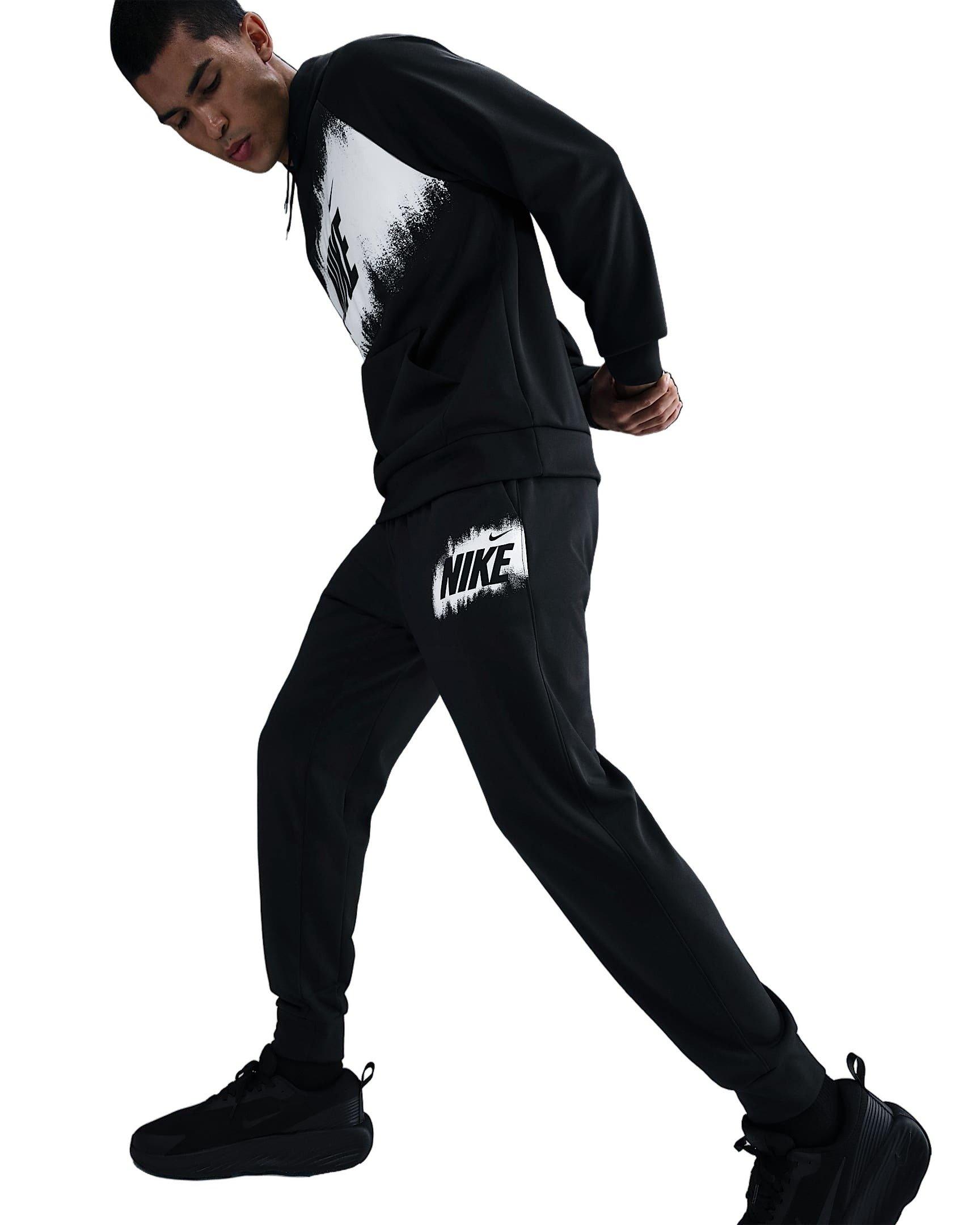 Nike Men's Therma-FIT Fleece Graphic Joggers - BLACK Thumbnail View 3