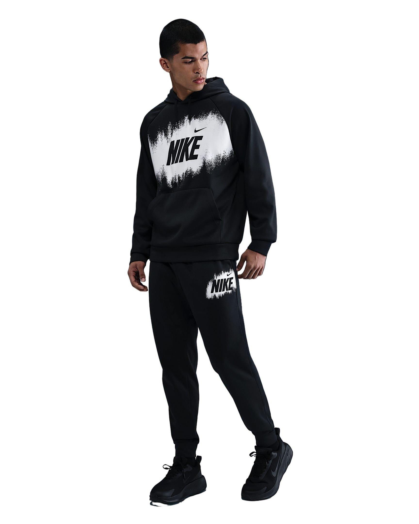 Nike Men's Therma-FIT Fleece Graphic Joggers - BLACK Thumbnail View 4