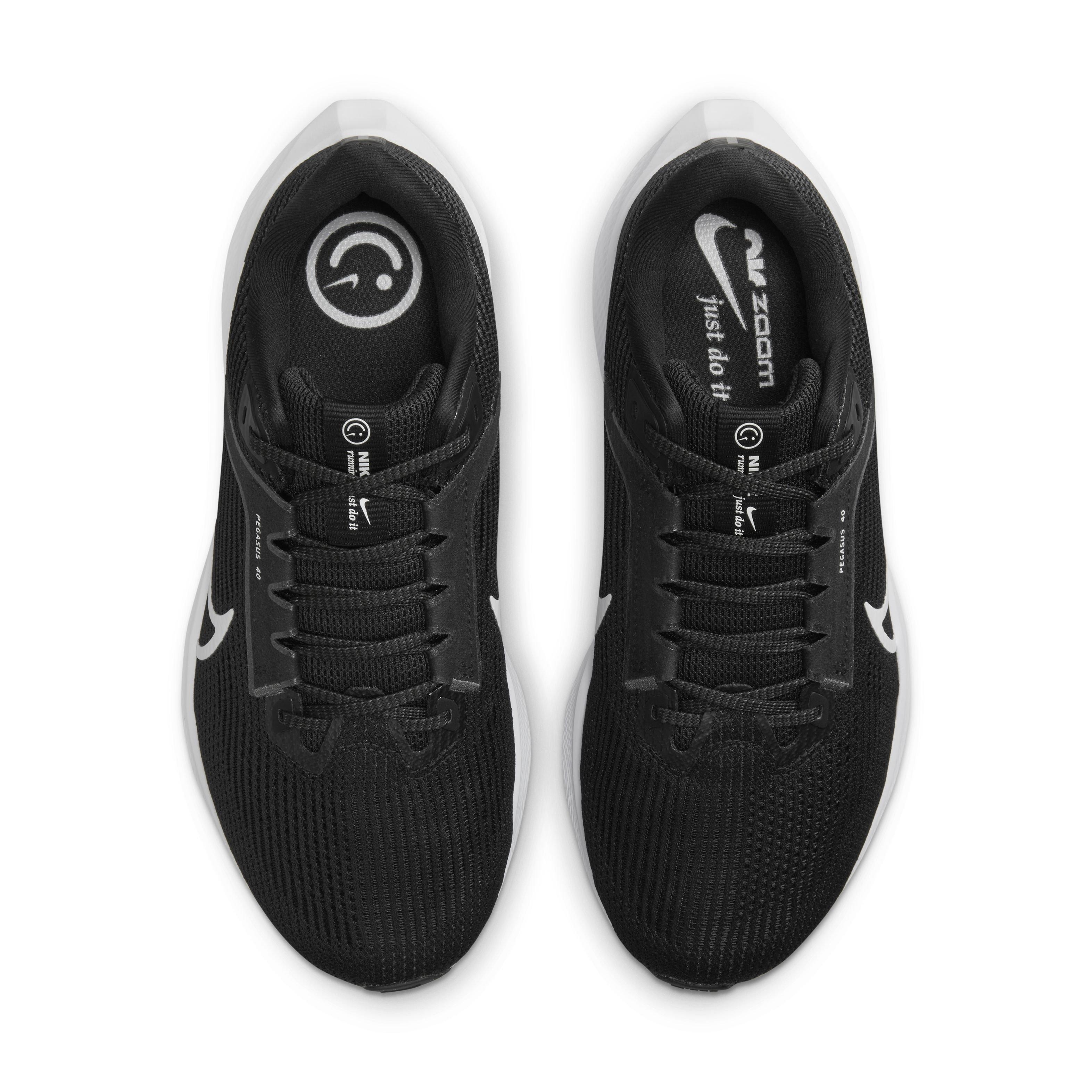 Nike Pegasus 40 "Black/White/Iron Grey" Women's Wide Running Shoe - BLACK/WHITE/GREY Thumbnail View 4