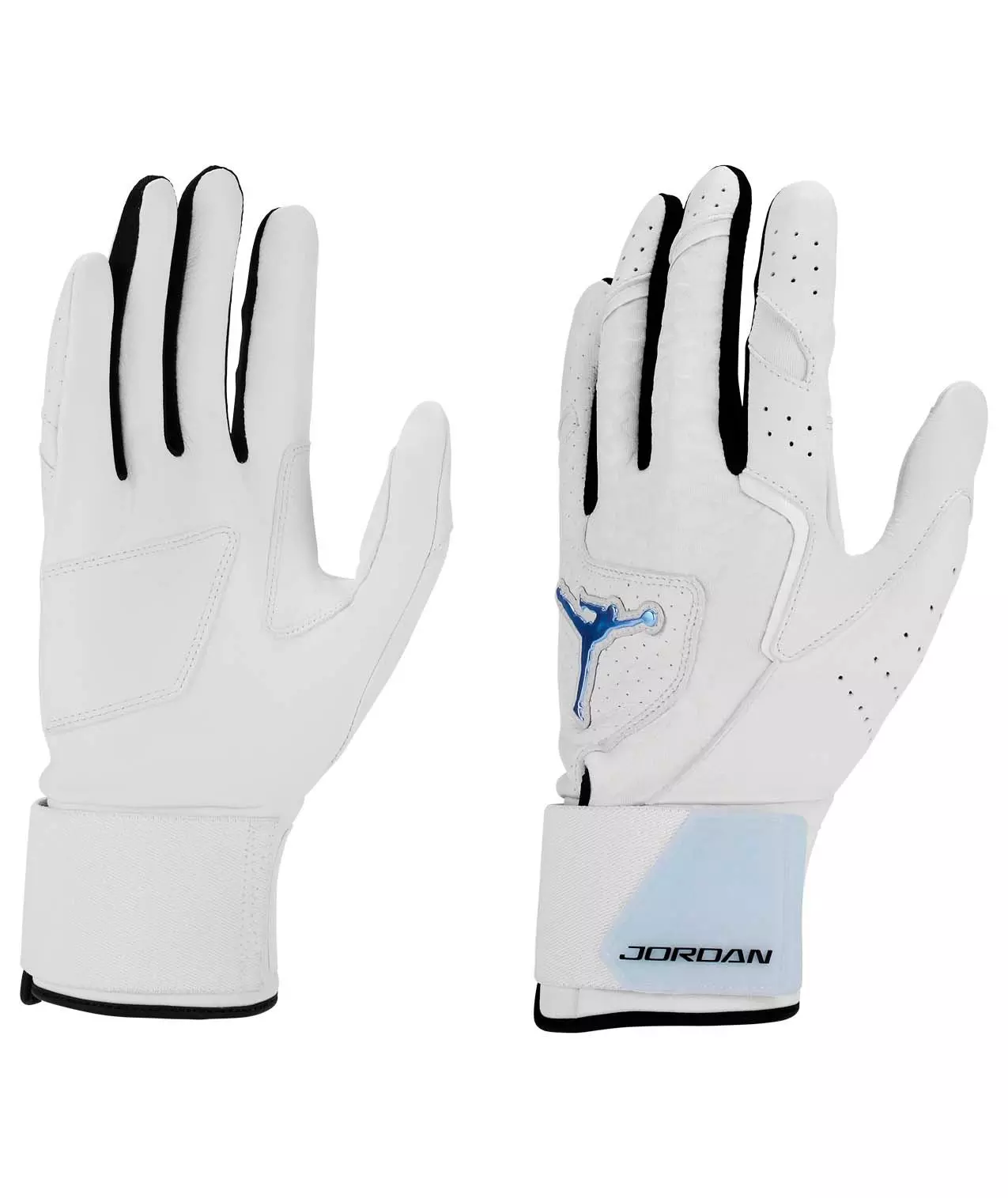 Jordan Legend Long-Cuff Batting Gloves - White/Carolina Blue - WHITE/CAROLINA BLUE