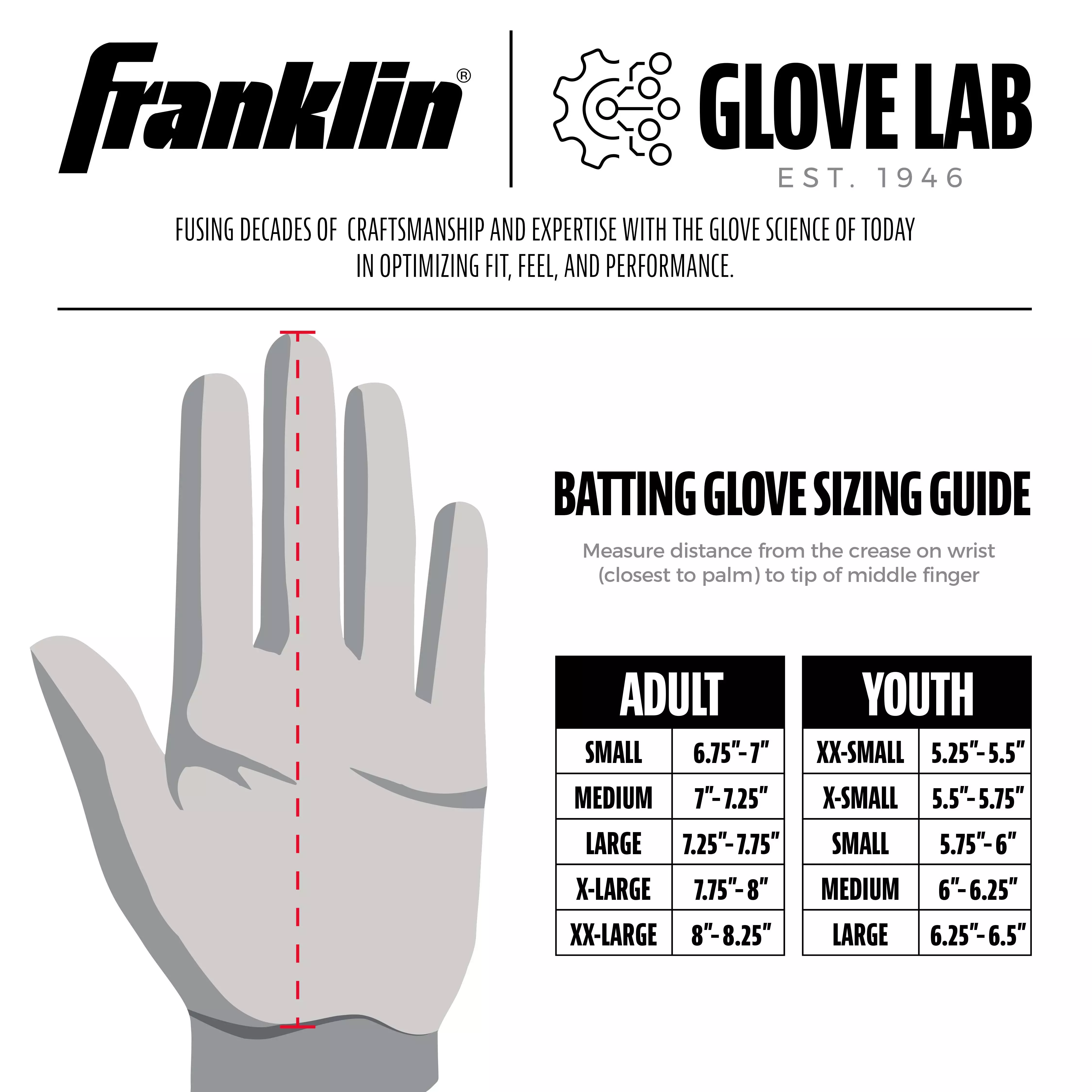 Franklin Sports Adult MLB CFX Pro Series Batting Gloves - Pearl - PEARL