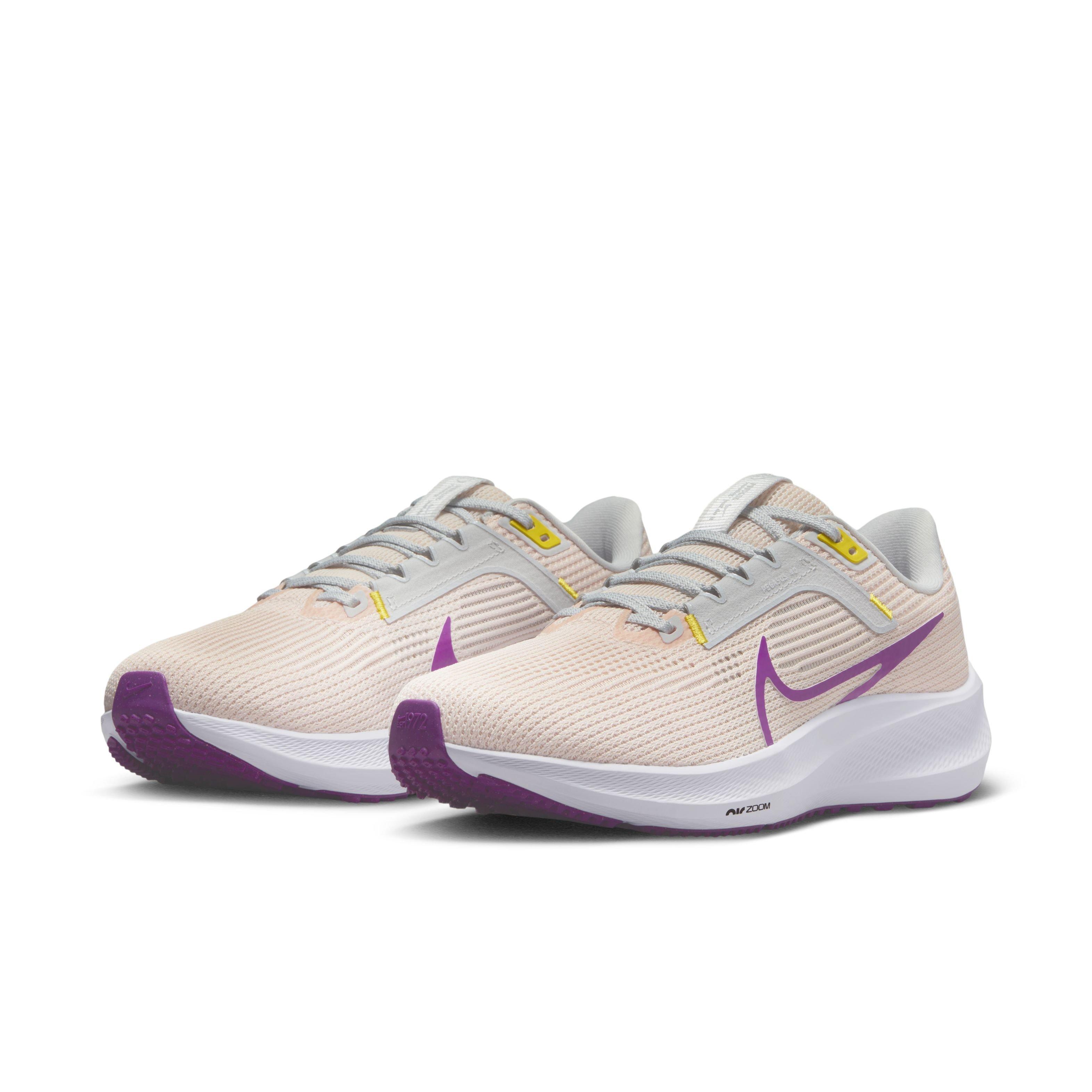 Nike Pegasus 40 "Guava Ice/Vivid Purple/Amber Brown" Women's Wide Running Shoe - GUAVA/PURPLE/BROWN Thumbnail View 3