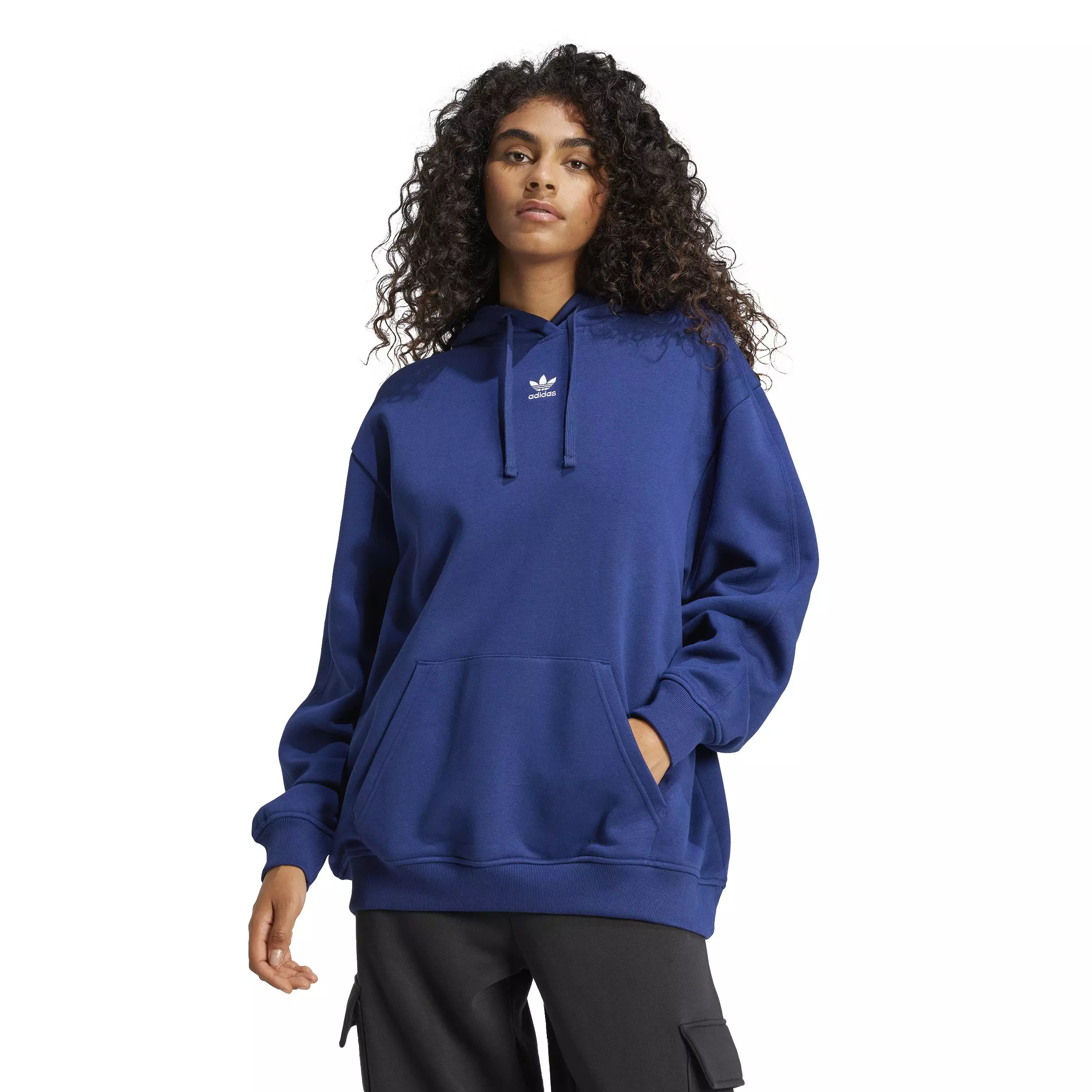 adidas Originals Women's Essentials Oversized Fleece Hoodie - Blue - BLUE