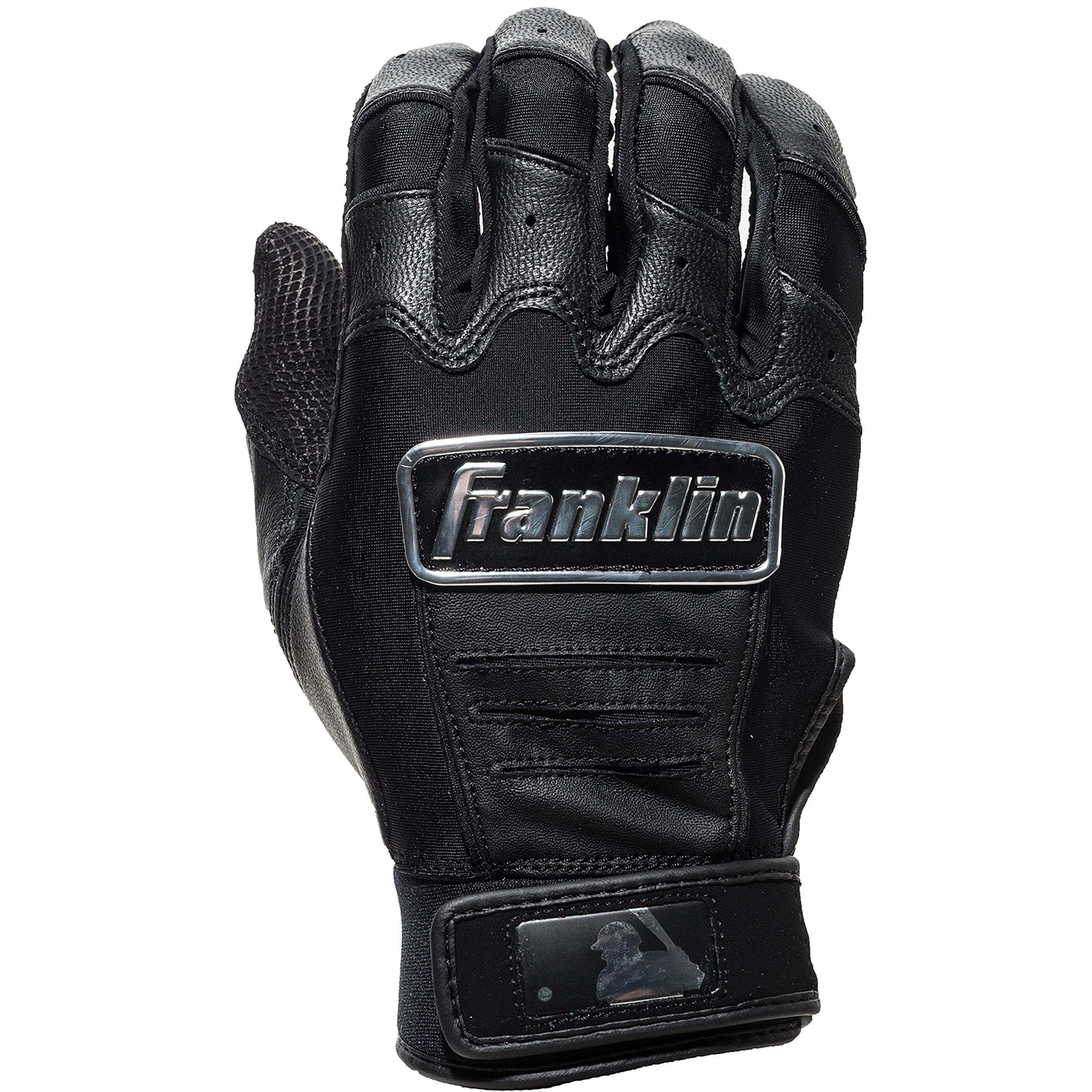 Franklin Sports Adult MLB CFX Pro Series Batting Gloves - Black - BLACK Thumbnail View 1