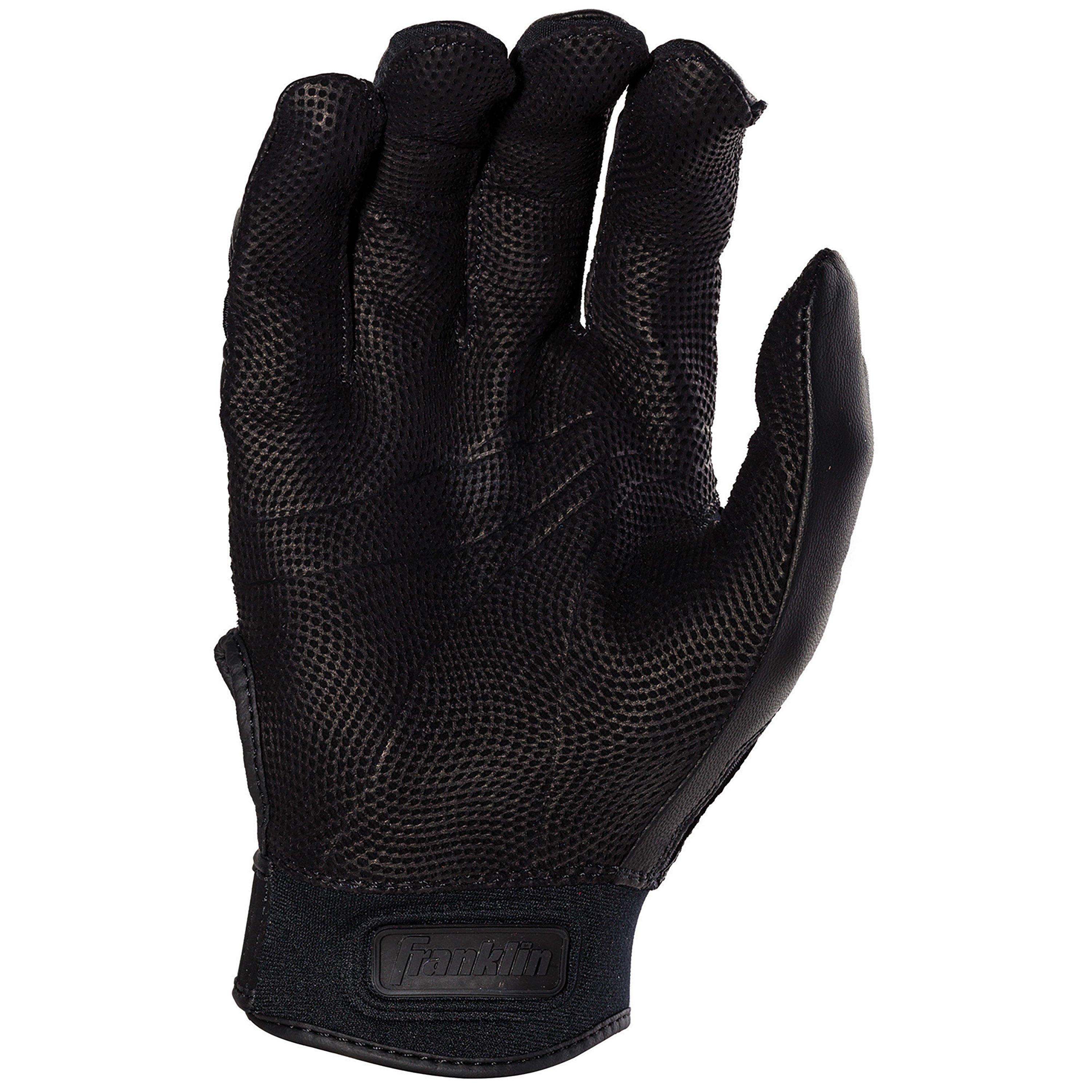 Franklin Sports Adult MLB CFX Pro Series Batting Gloves - Black - BLACK Thumbnail View 2