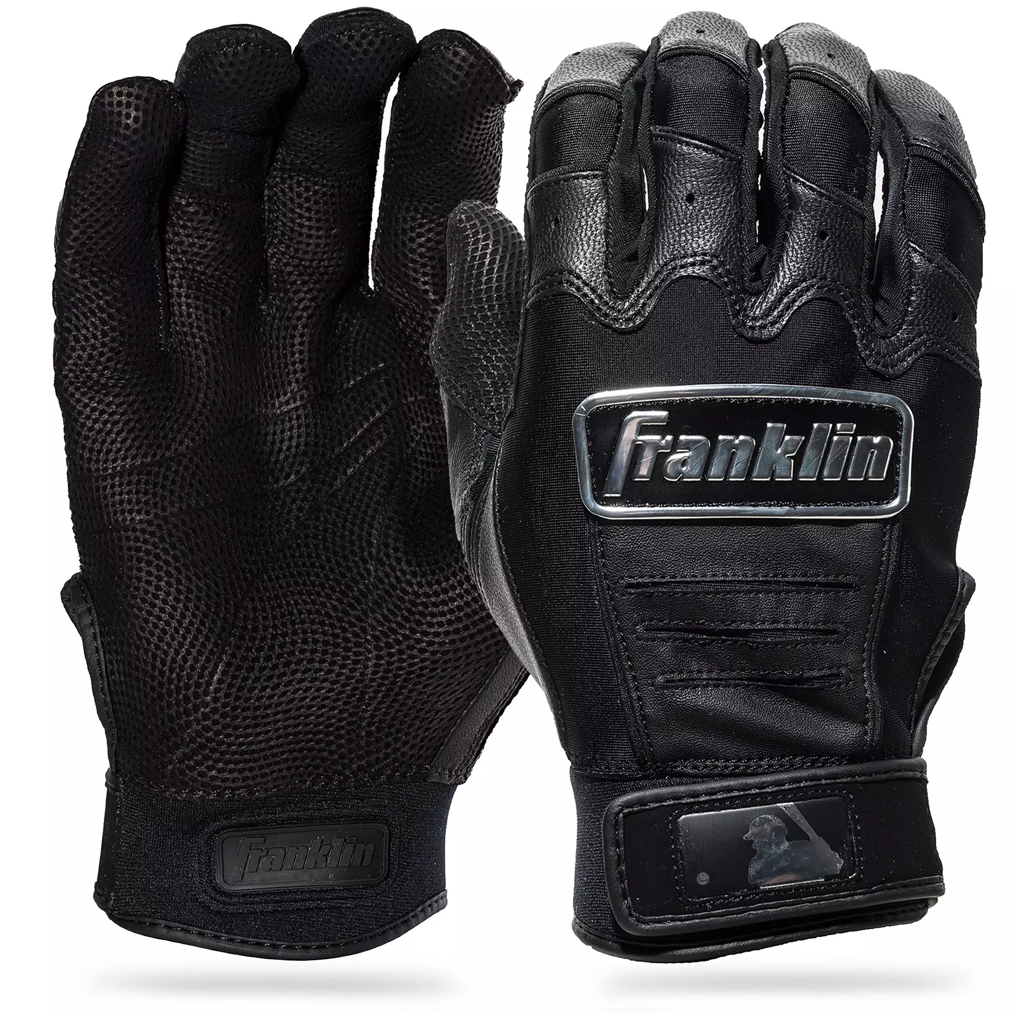 Franklin Sports Adult MLB CFX Pro Series Batting Gloves - Black - BLACK
