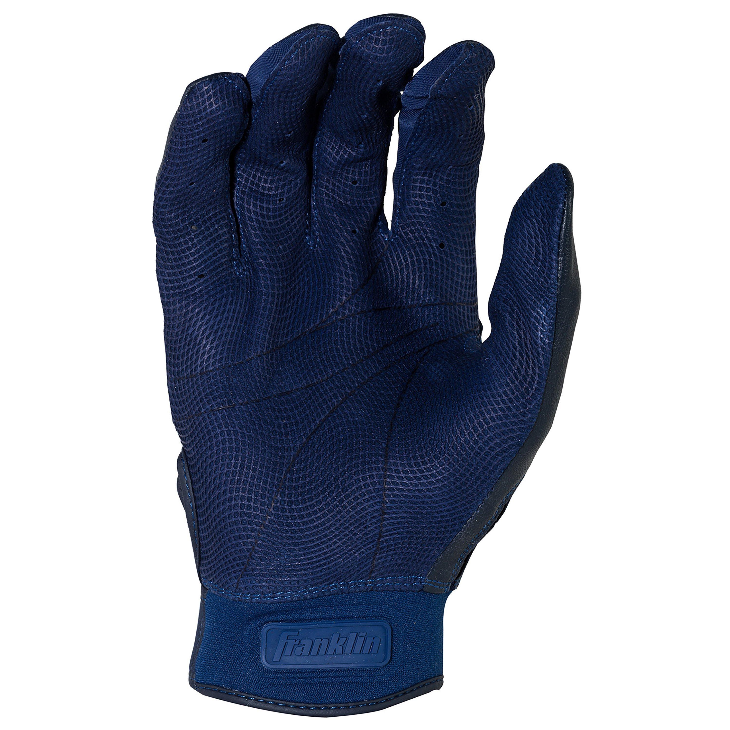 Franklin Sports Adult MLB CFX Pro Series Batting Gloves - Navy - NAVY Thumbnail View 2