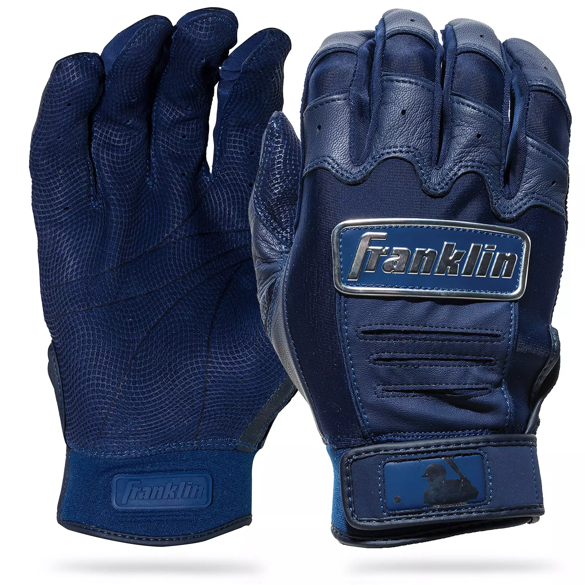 Franklin Sports Adult MLB CFX Pro Series Batting Gloves - Navy - NAVY
