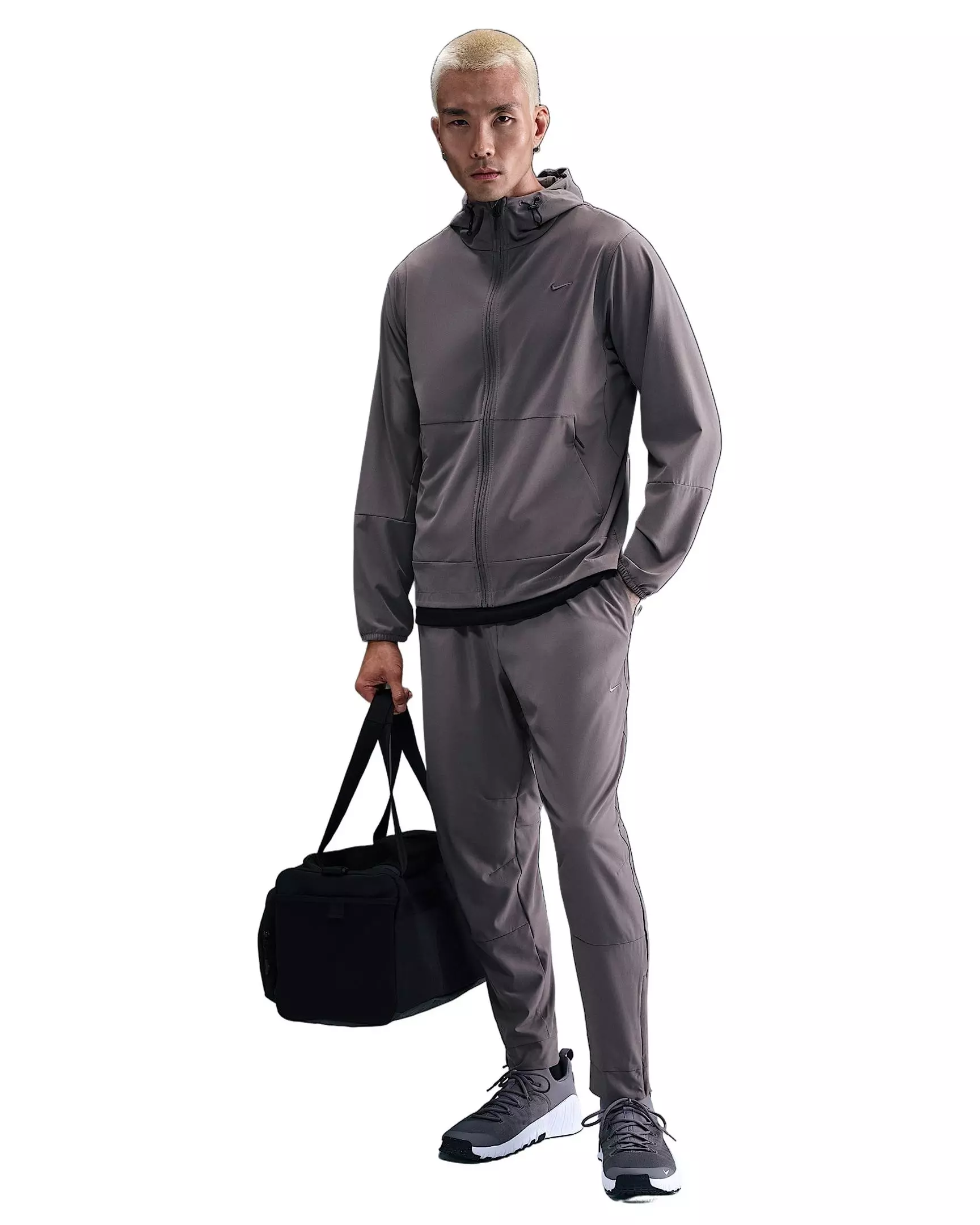 Nike Men's Unlimited Dri-FIT Zippered Cuff Versatile Pants -Stone Grey - STONE GREY