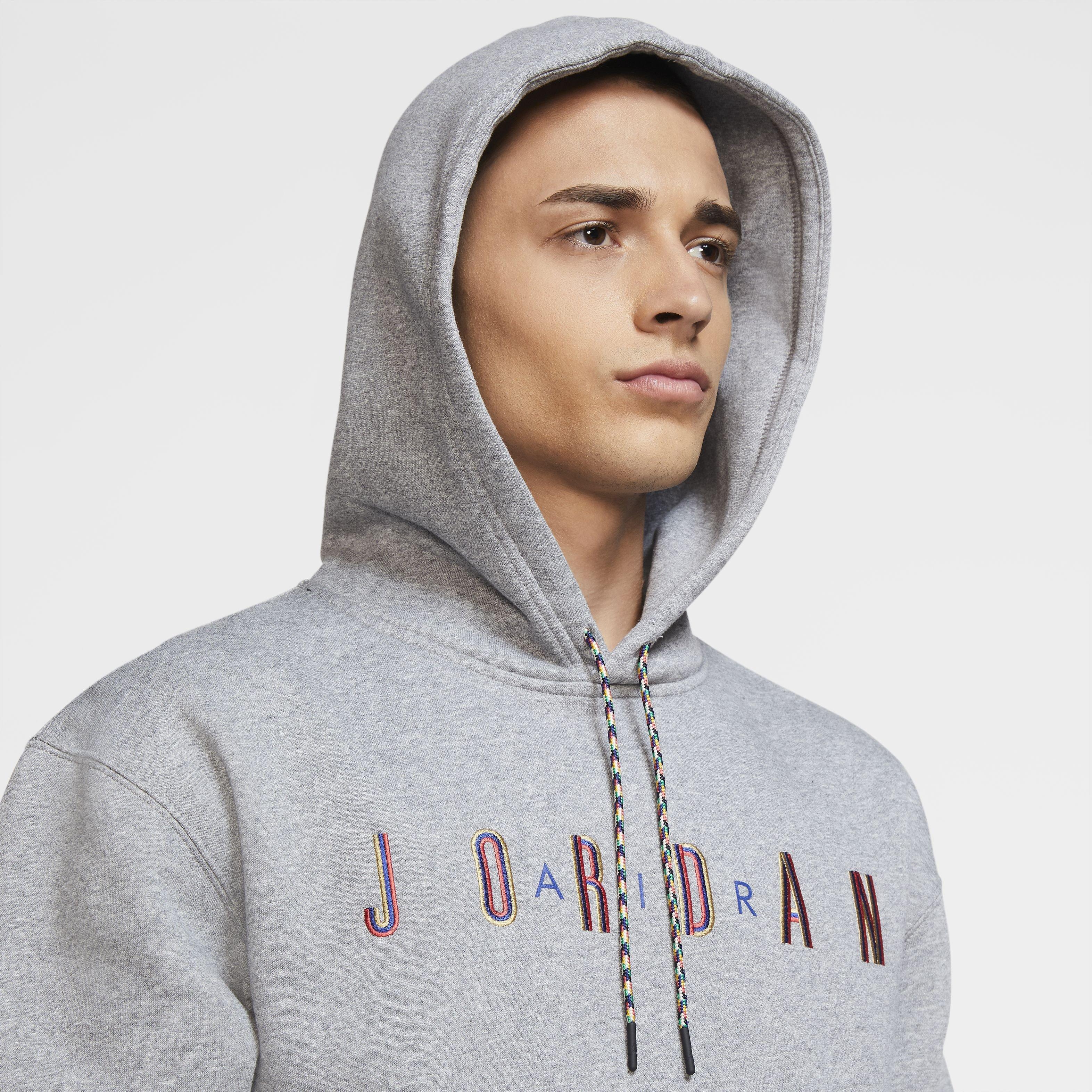 Jordan Sport DNA Men's Fleece Pullover Hoodie - BLACK/WHITE/GREY Thumbnail View 3