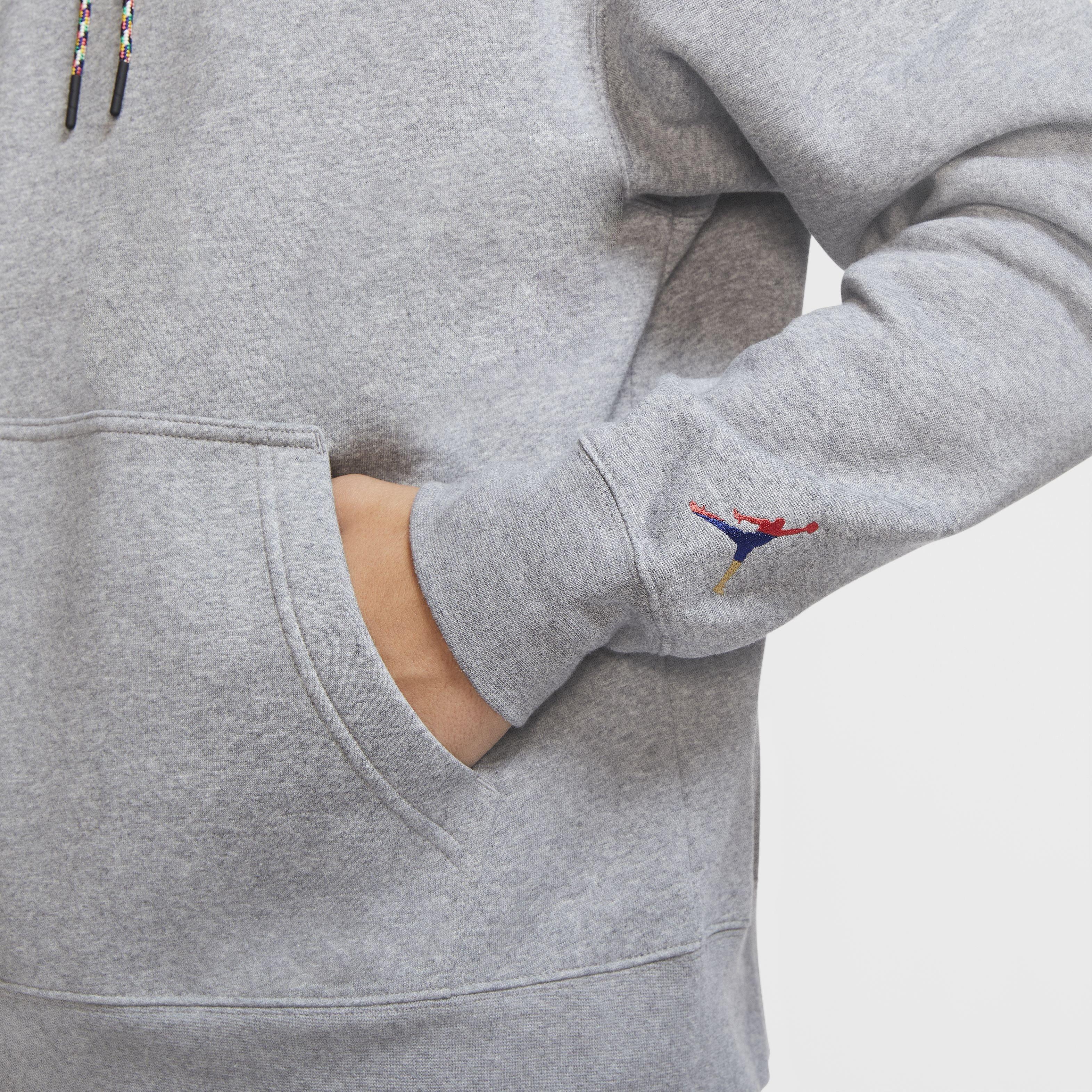 Jordan Sport DNA Men's Fleece Pullover Hoodie - BLACK/WHITE/GREY Thumbnail View 4