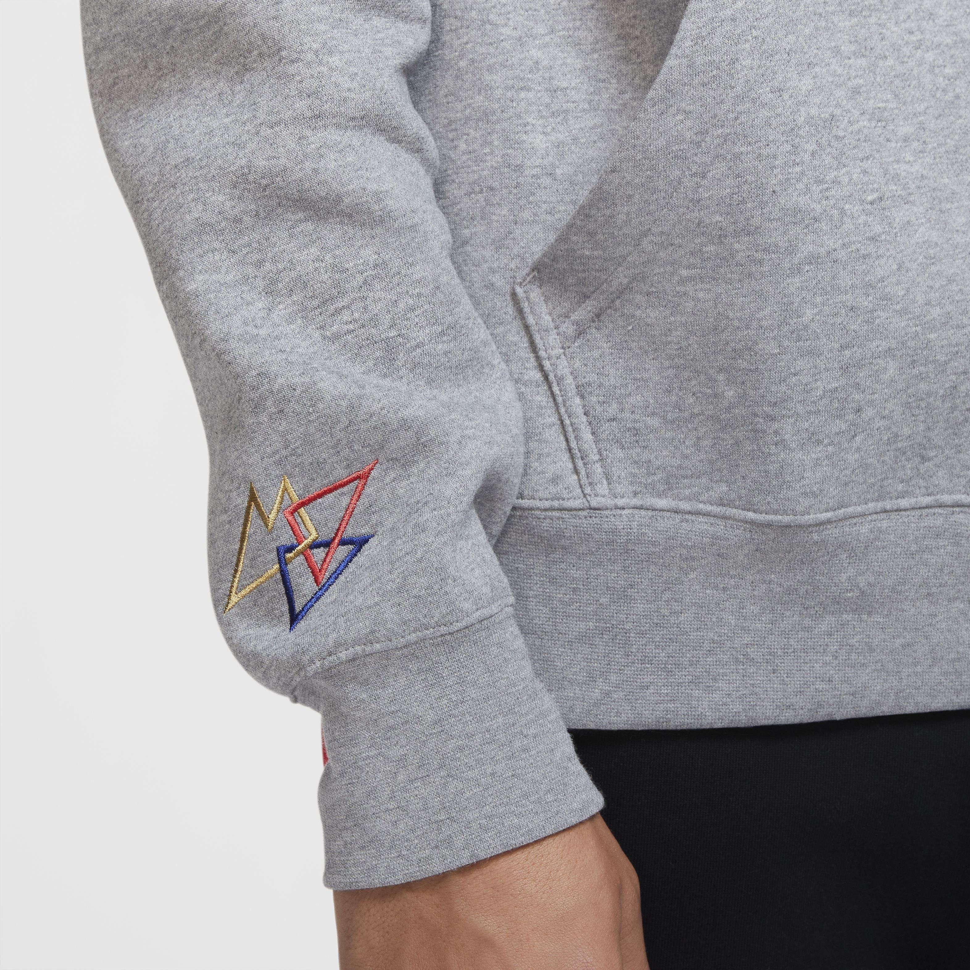 Jordan Sport DNA Men's Fleece Pullover Hoodie - BLACK/WHITE/GREY Thumbnail View 5