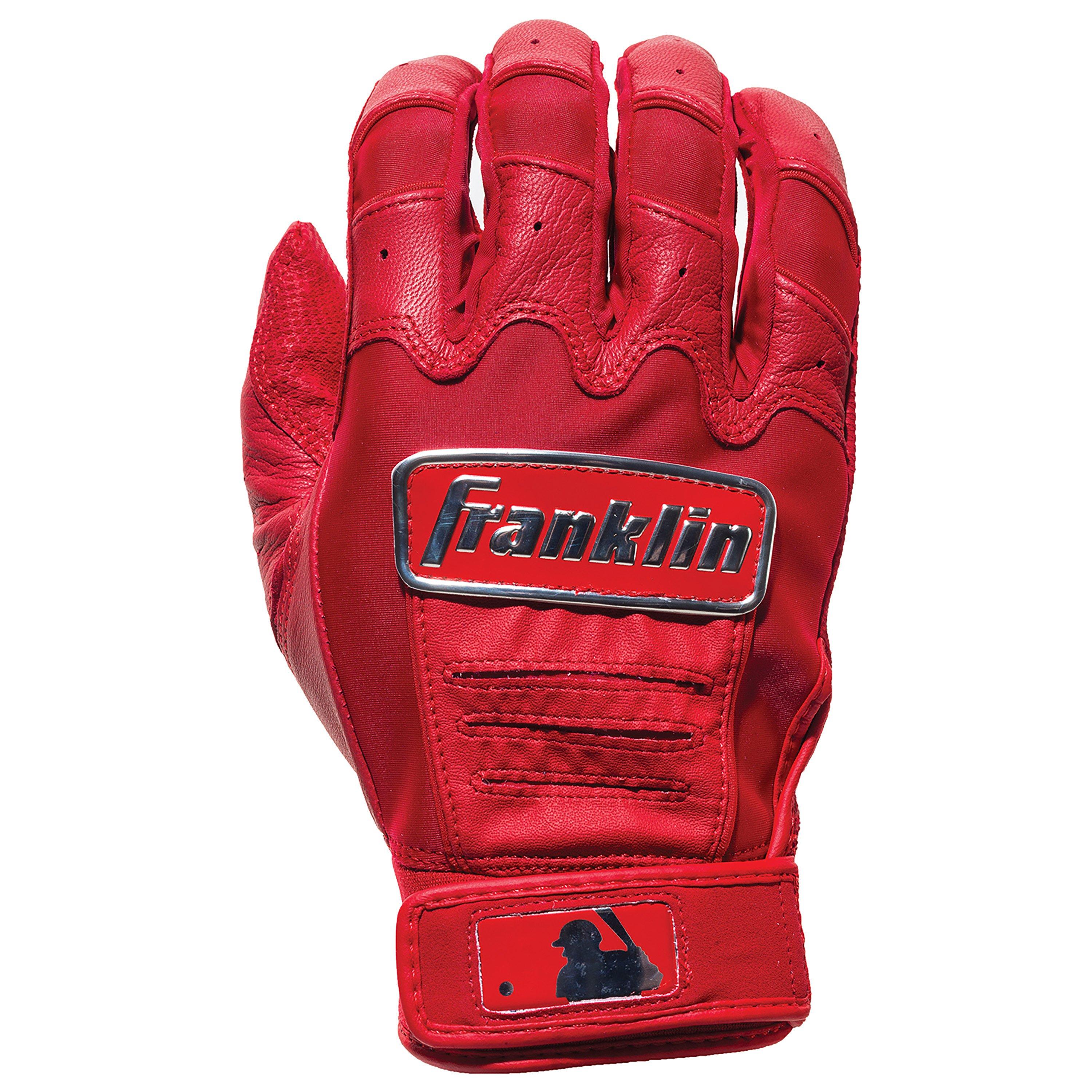 Franklin Sports Adult MLB CFX Pro Series Batting Gloves - Red - RED Thumbnail View 1