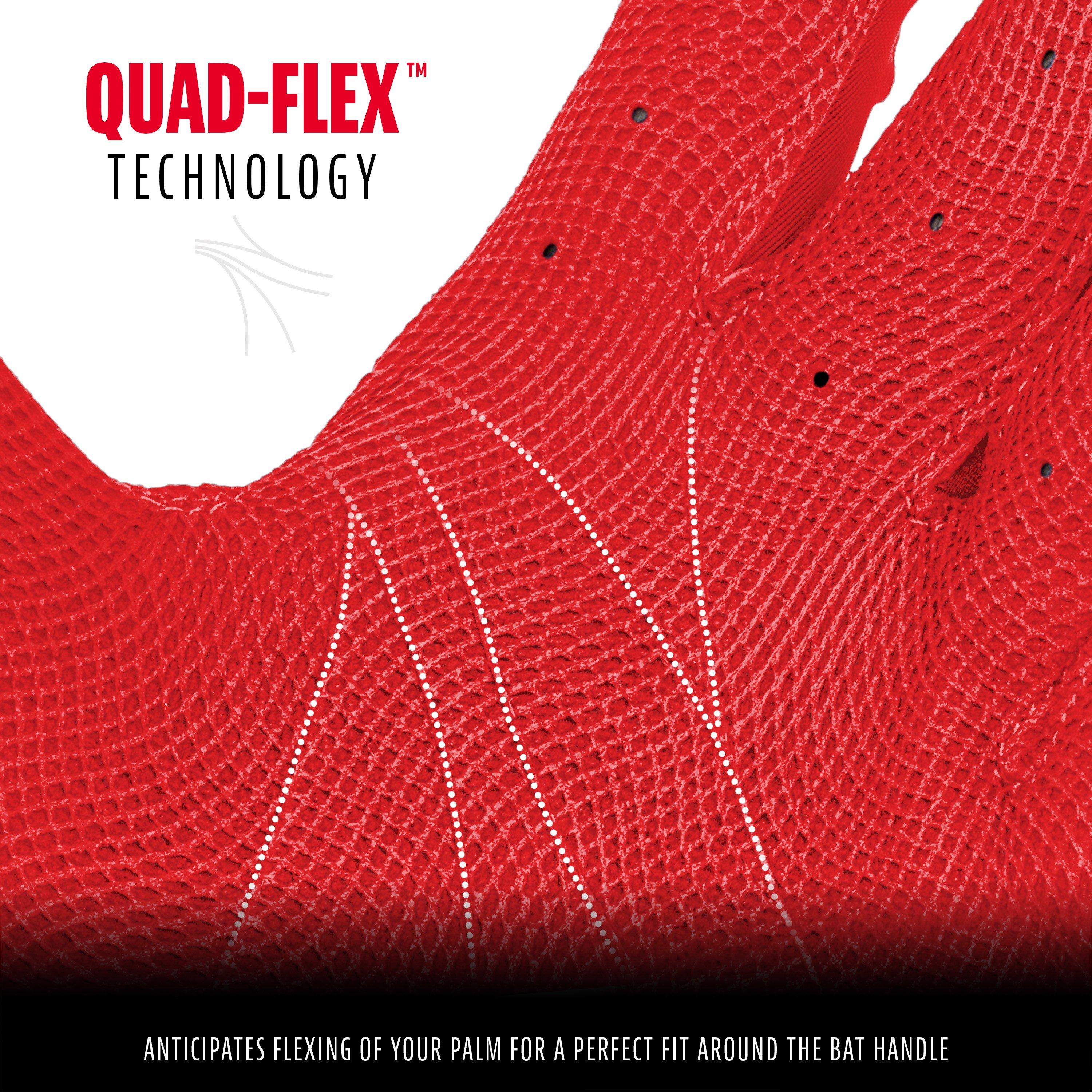 Franklin Sports Adult MLB CFX Pro Series Batting Gloves - Red - RED Thumbnail View 4