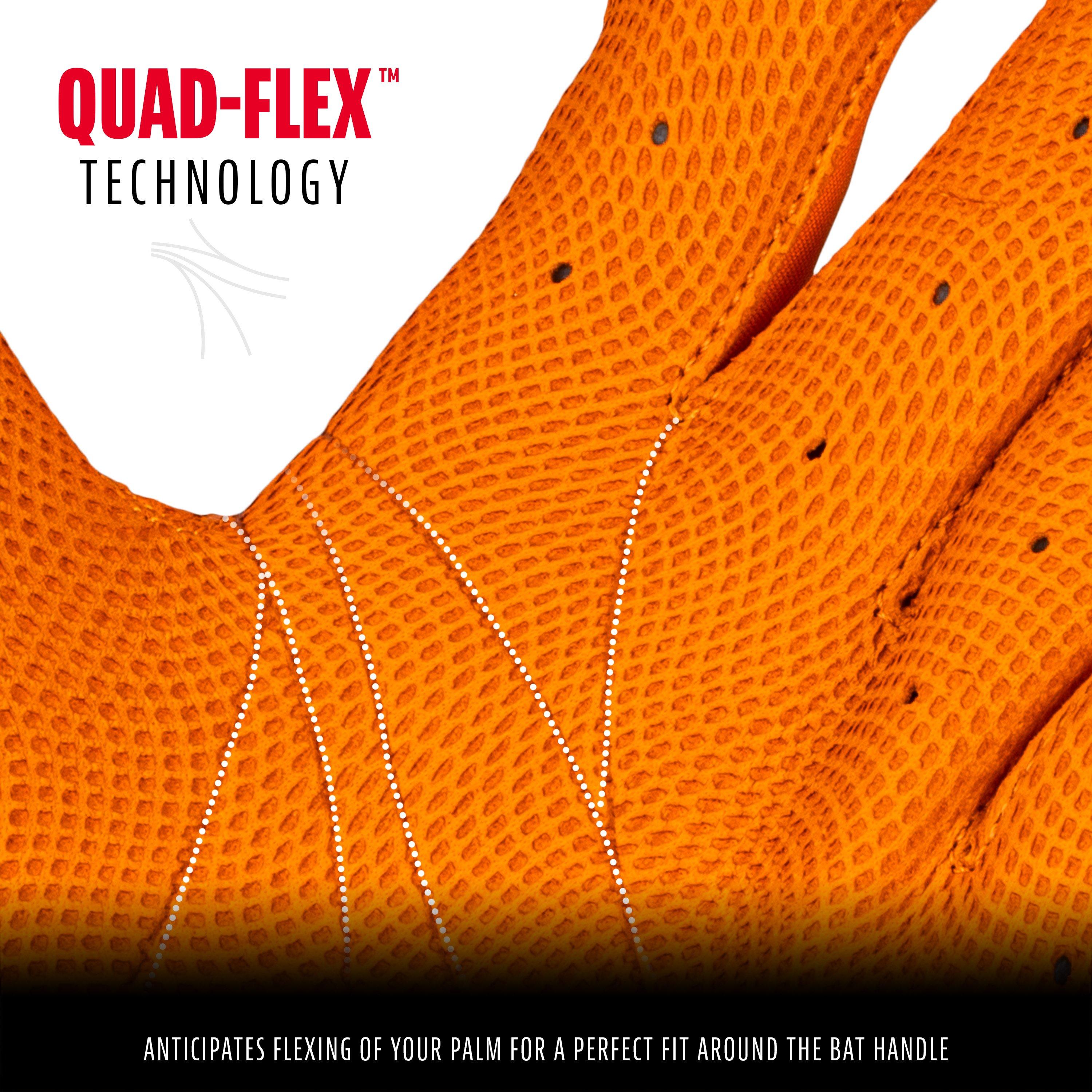 Franklin Sports Adult MLB CFX Pro Series Batting Gloves - Orange - ORANGE Thumbnail View 5