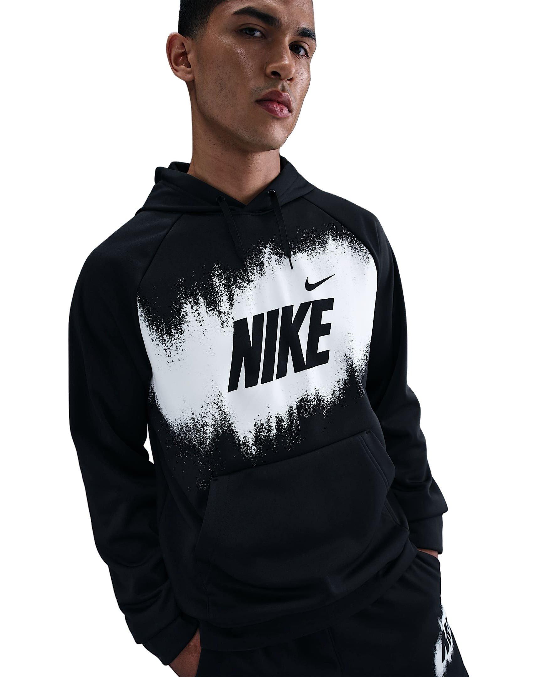 Nike Men's Therma-IT Fleece Graphic Pullover Hoodie - BLACK Thumbnail View 1