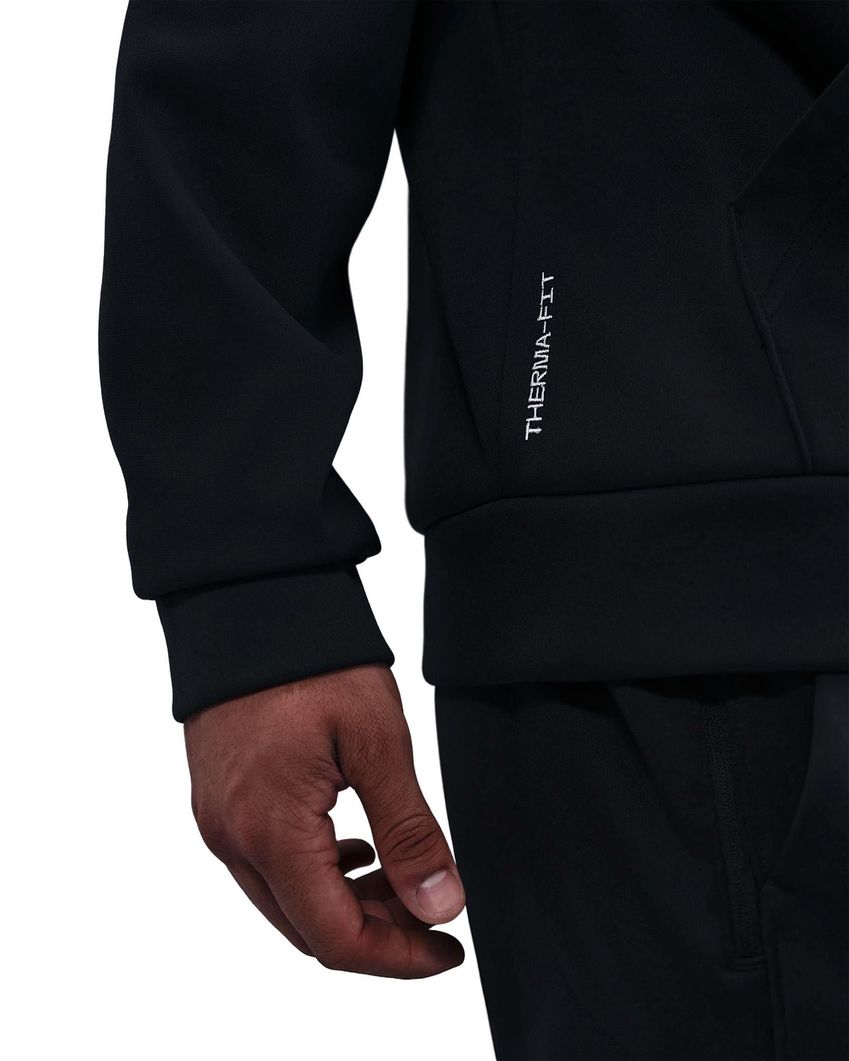 Nike Men's Therma-IT Fleece Graphic Pullover Hoodie - BLACK Thumbnail View 4