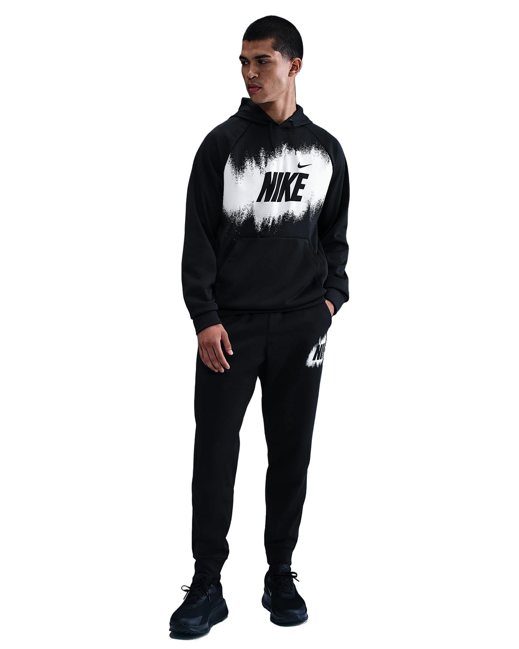 Nike Men's Therma-IT Fleece Graphic Pullover Hoodie - BLACK Thumbnail View 5