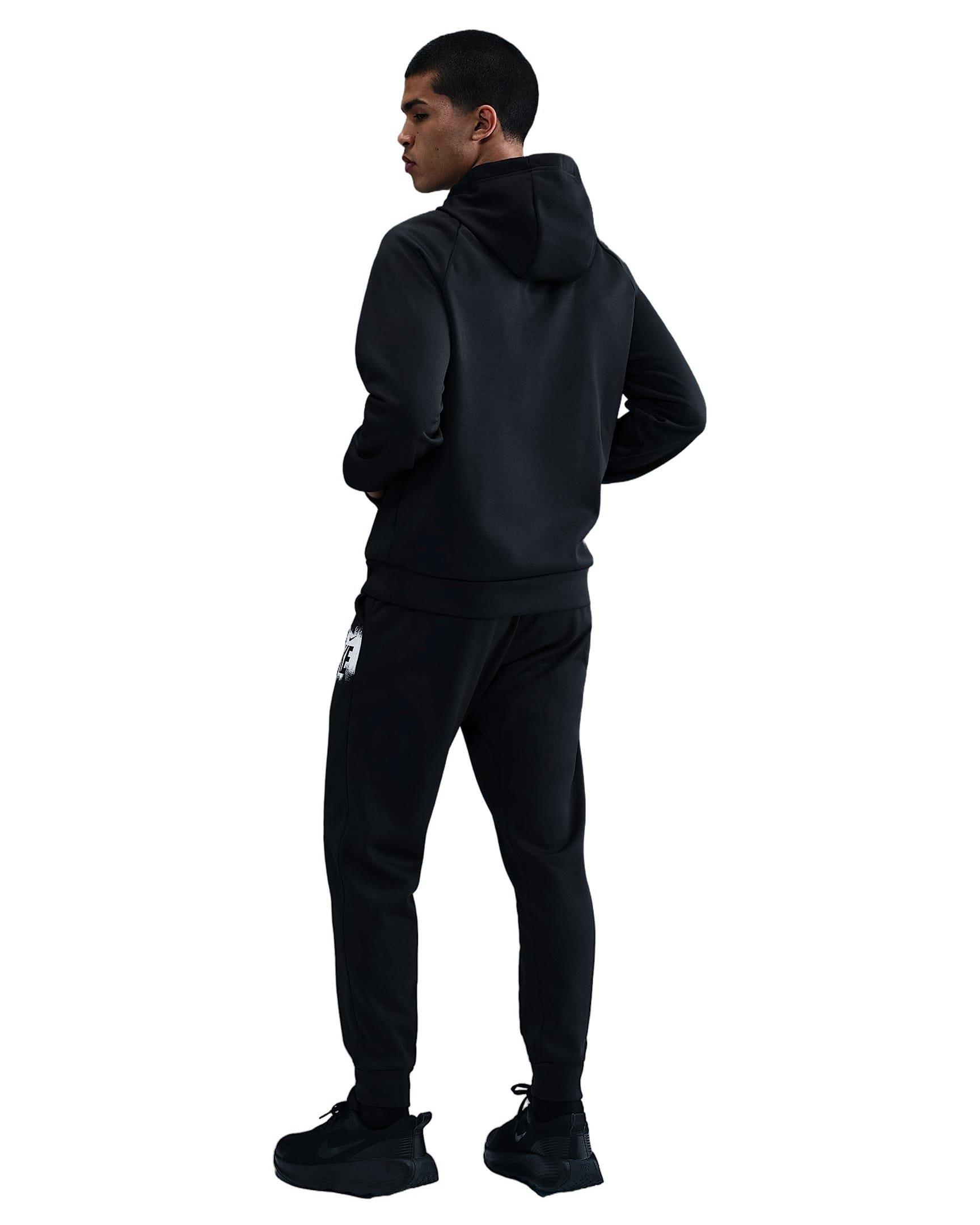 Nike Men's Therma-IT Fleece Graphic Pullover Hoodie - BLACK Thumbnail View 6