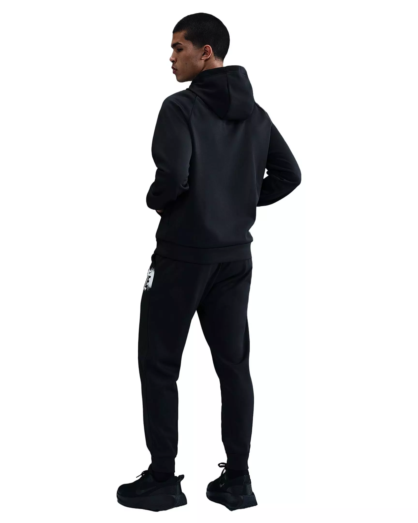 Nike Men's Therma-IT Fleece Graphic Pullover Hoodie - BLACK