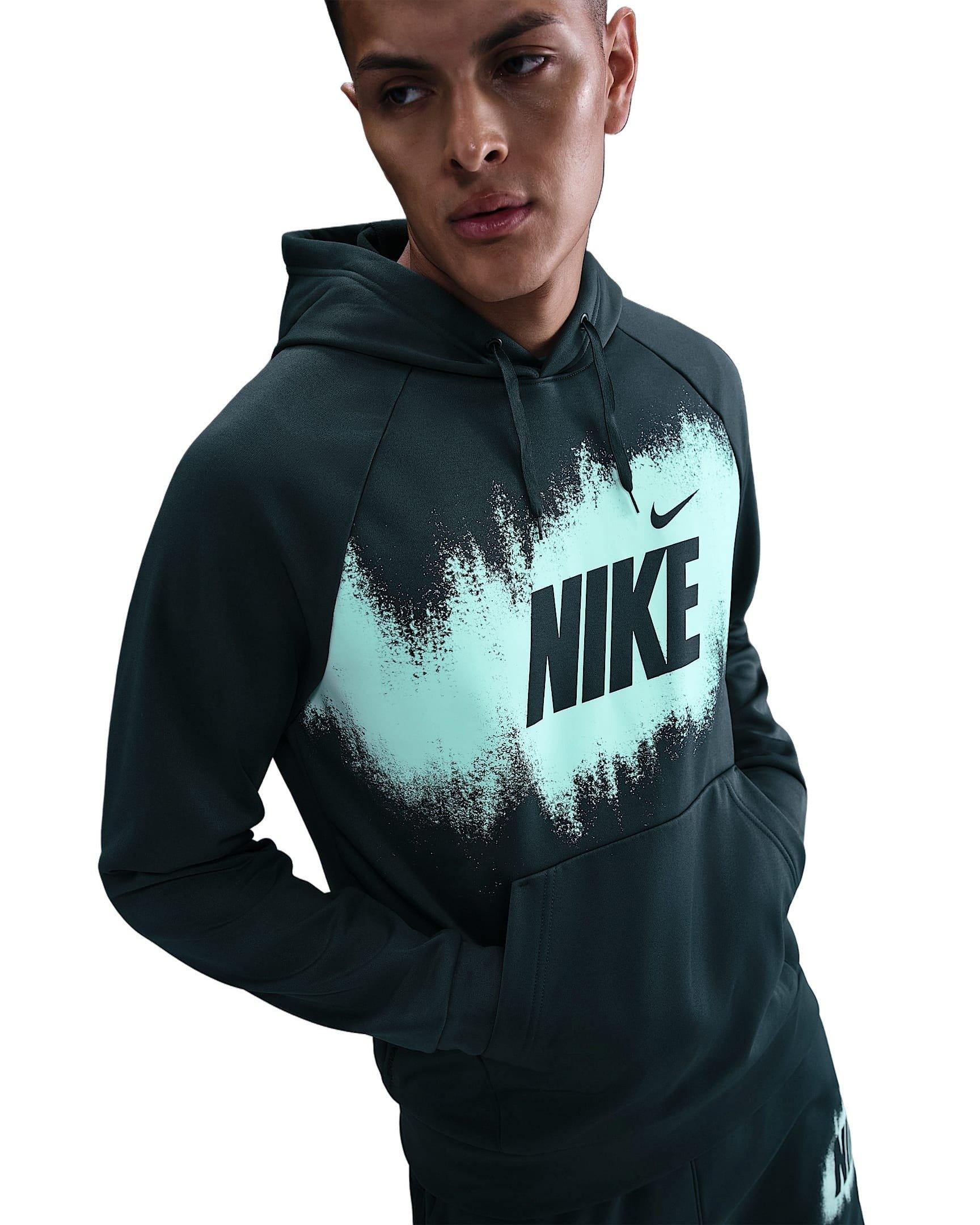 Nike Men's Therma-IT Fleece Graphic Pullover Hoodie - SEAWEED GREEN Thumbnail View 1
