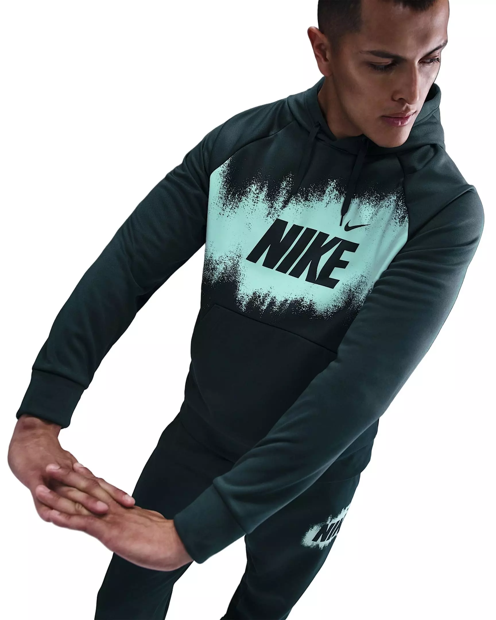 Nike Men's Therma-IT Fleece Graphic Pullover Hoodie - SEAWEED GREEN