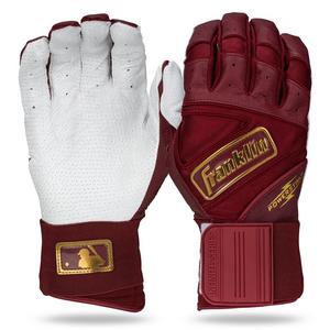 Franklin Sports MLB Adult Powerstrap Batting Gloves - Burgundy