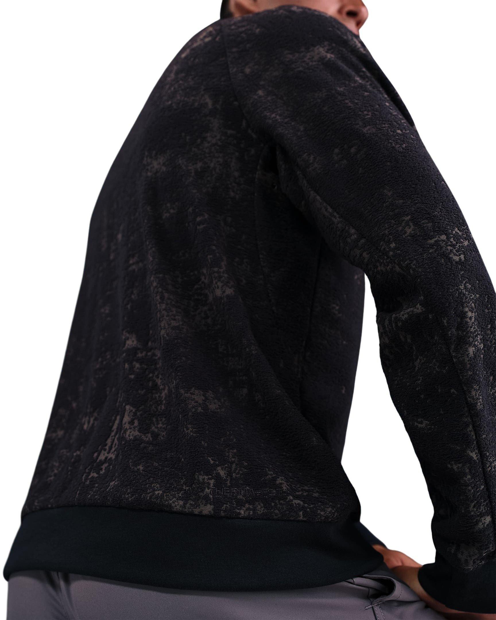 Nike Men's Primary Therma-FIT Jacquard Versatile Crew - BLACK Thumbnail View 2