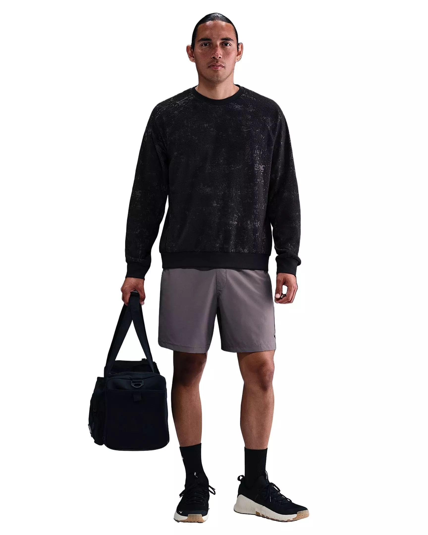 Nike Men's Primary Therma-FIT Jacquard Versatile Crew - BLACK