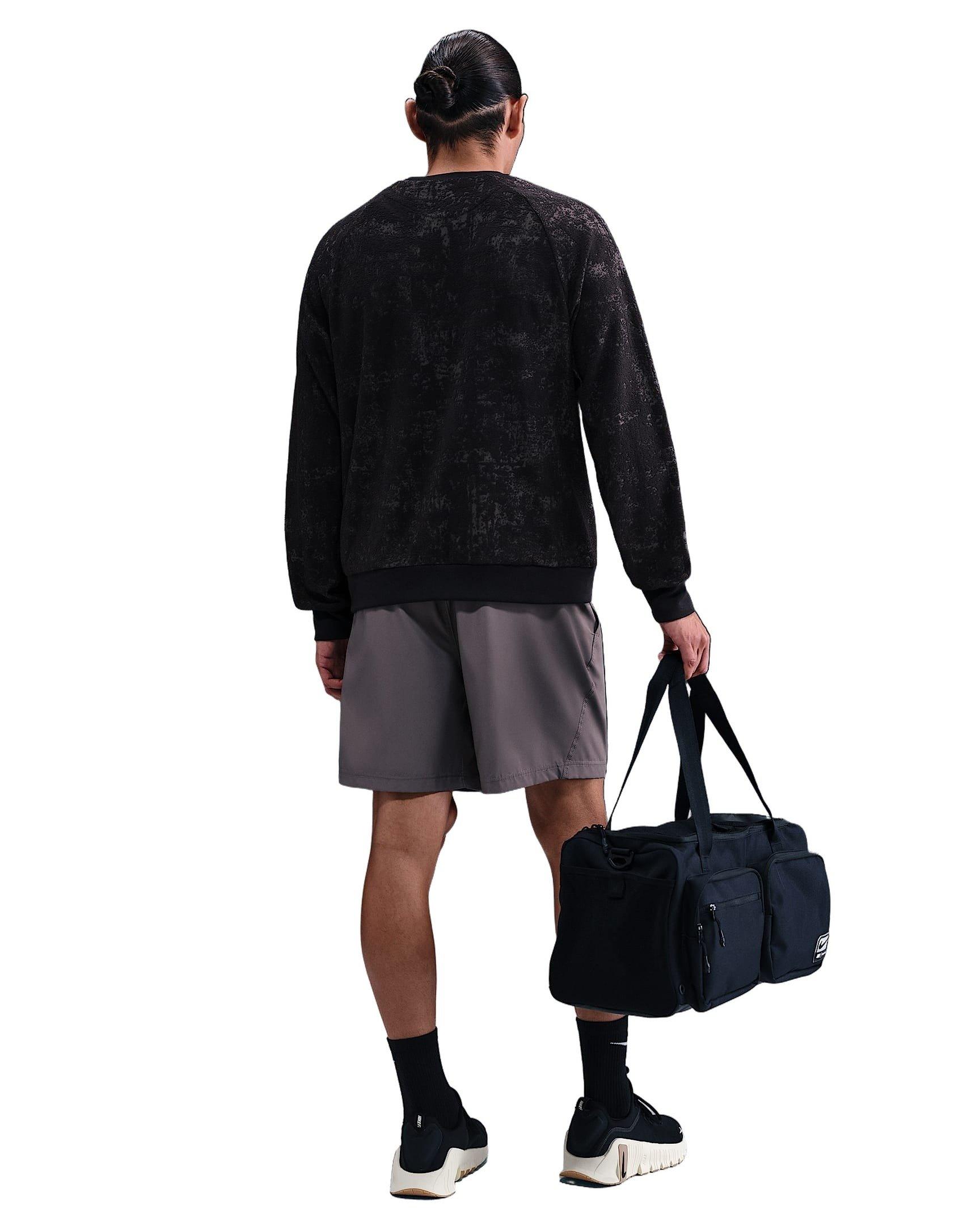 Nike Men's Primary Therma-FIT Jacquard Versatile Crew - BLACK Thumbnail View 5