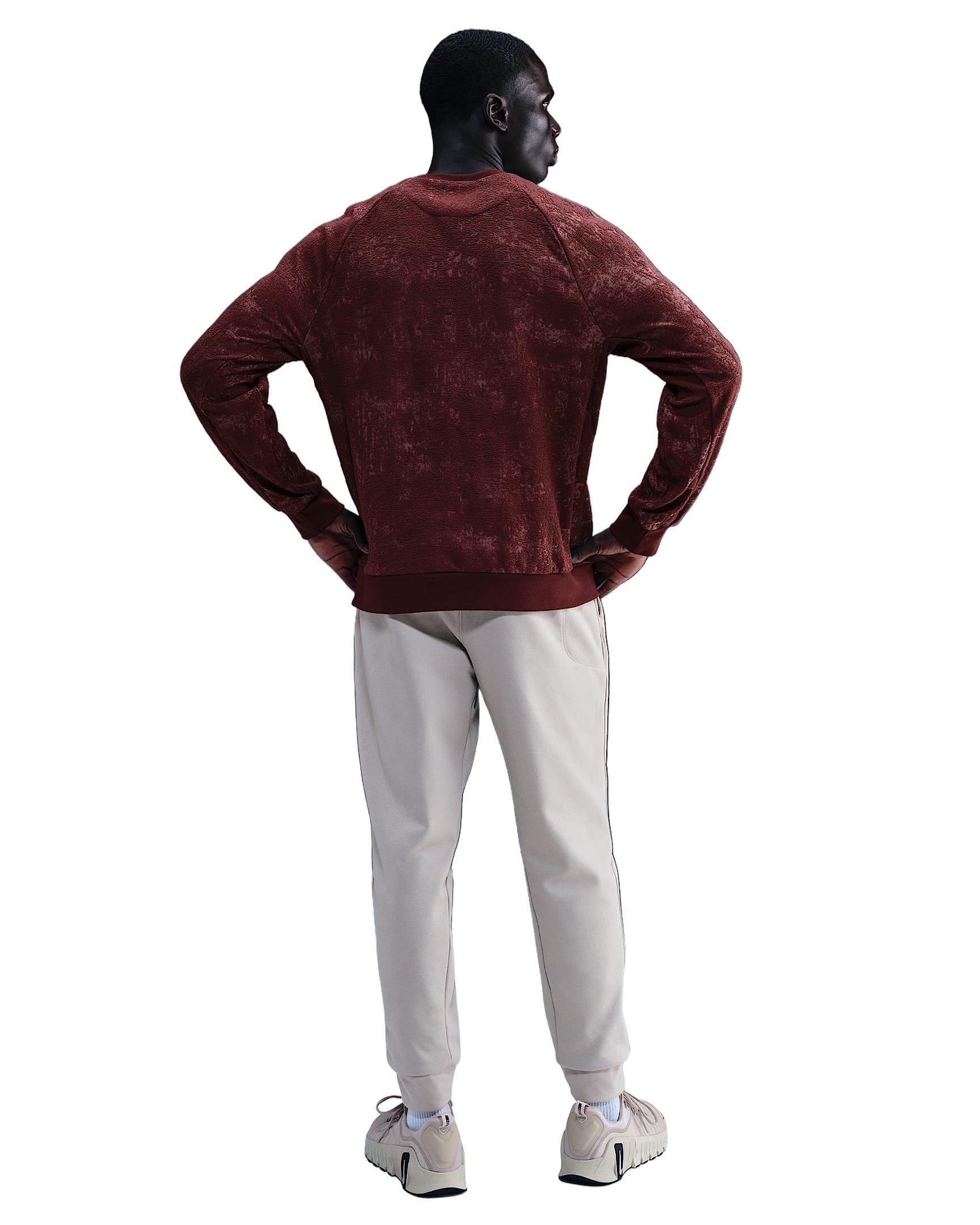 Nike Men's Primary Therma-FIT Jacquard Versatile Crew - DK RED Thumbnail View 5